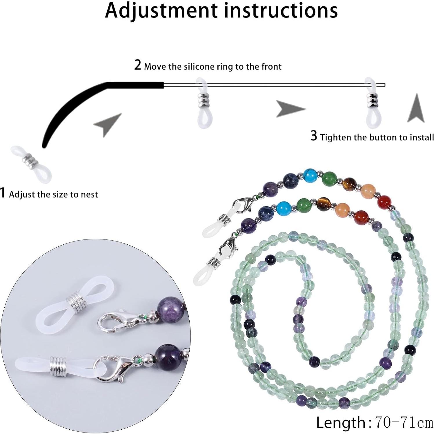 Cadena de Gafas SUNYIK 7 Chakras Cristal 69cm Unisex