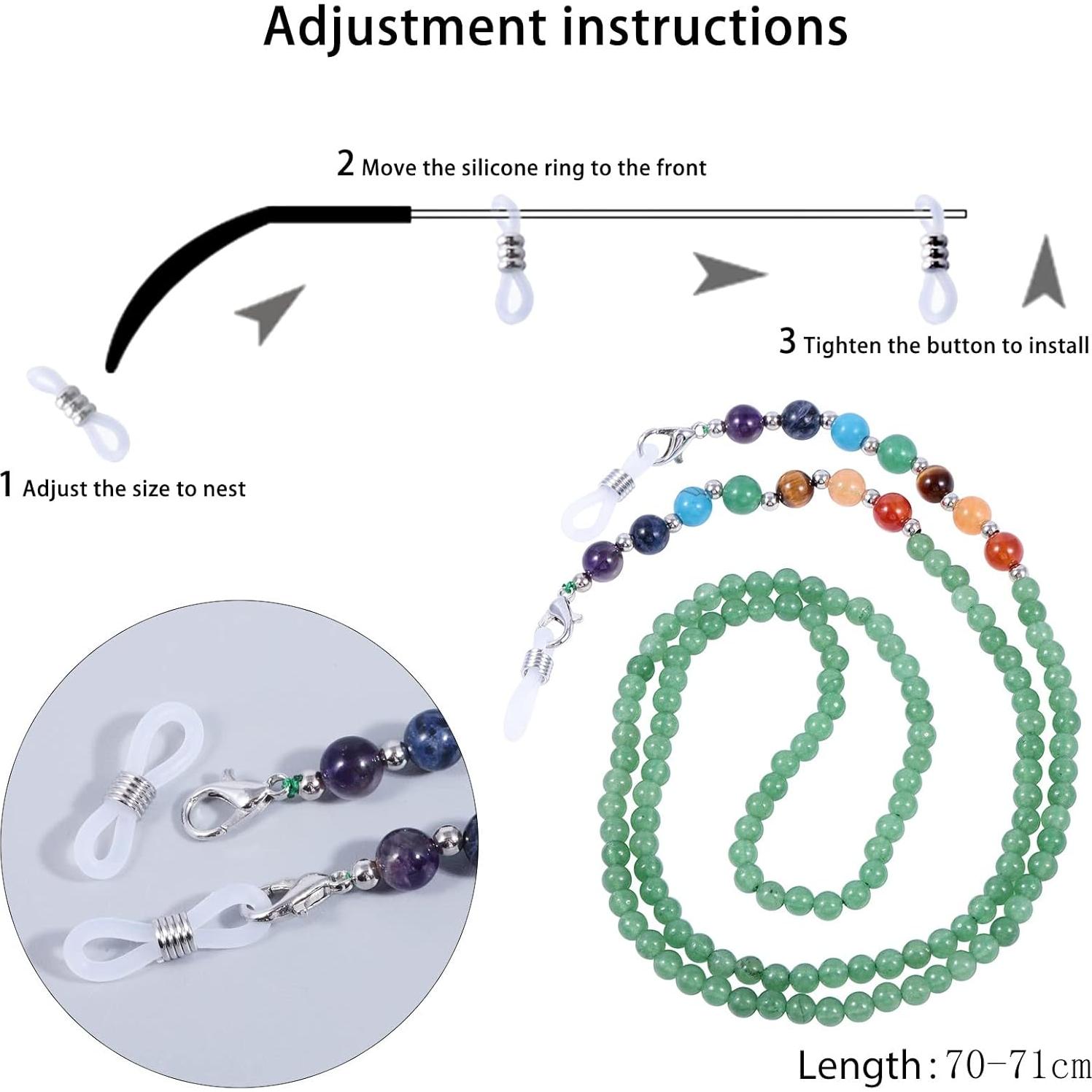 Cadena de Gafas Sunyik 7 Chakras Cristal 69 cm Unisex
