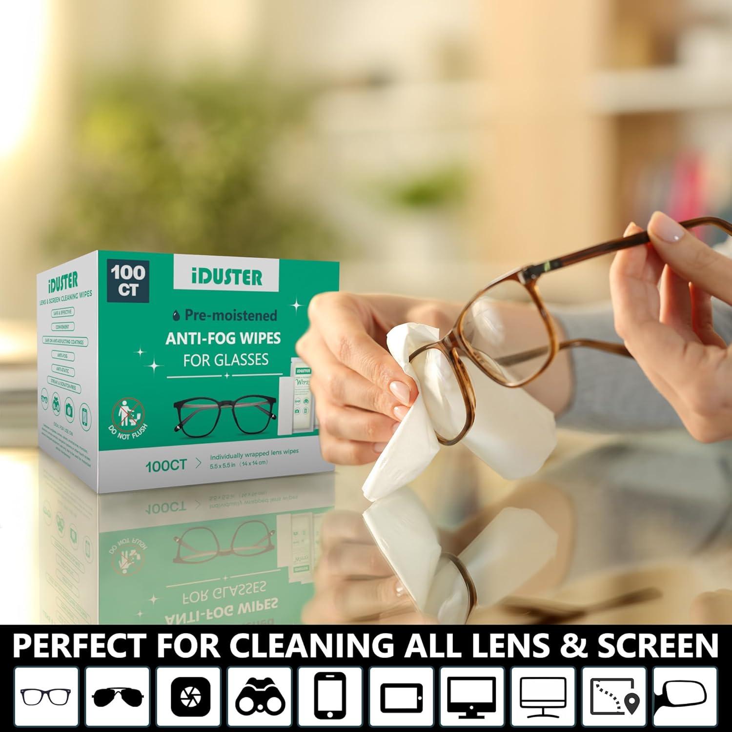 Paquete de 100 Toallitas de Limpieza iDuster para Lentes