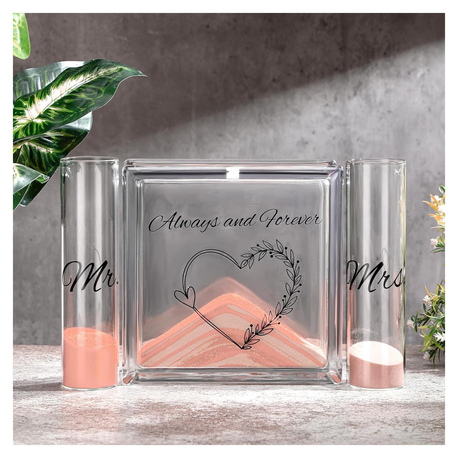 Juego de Arena de Boda Anglechic con Jarras de Vidrio 12 oz