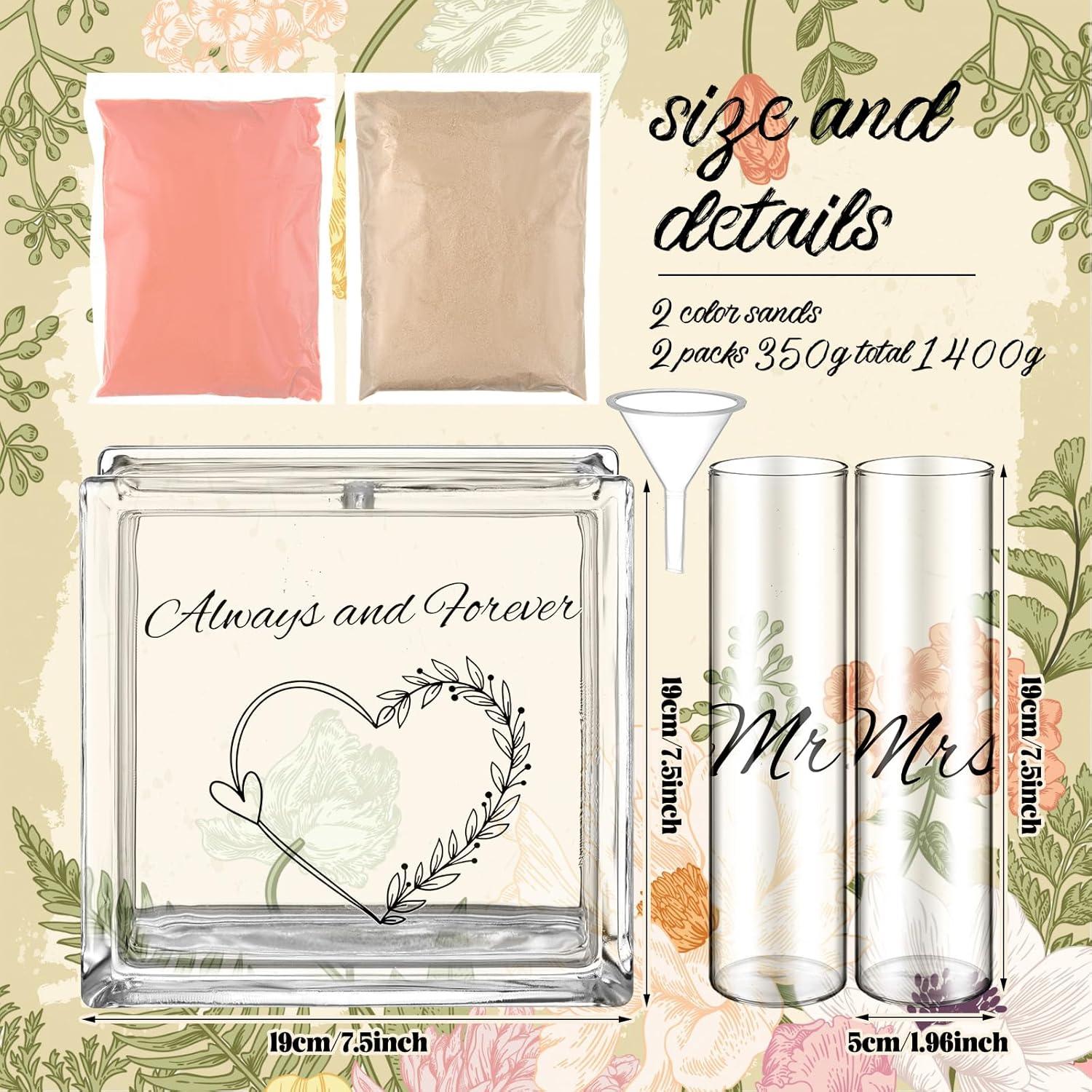 Juego de Arena de Boda Anglechic con Jarras de Vidrio 12 oz