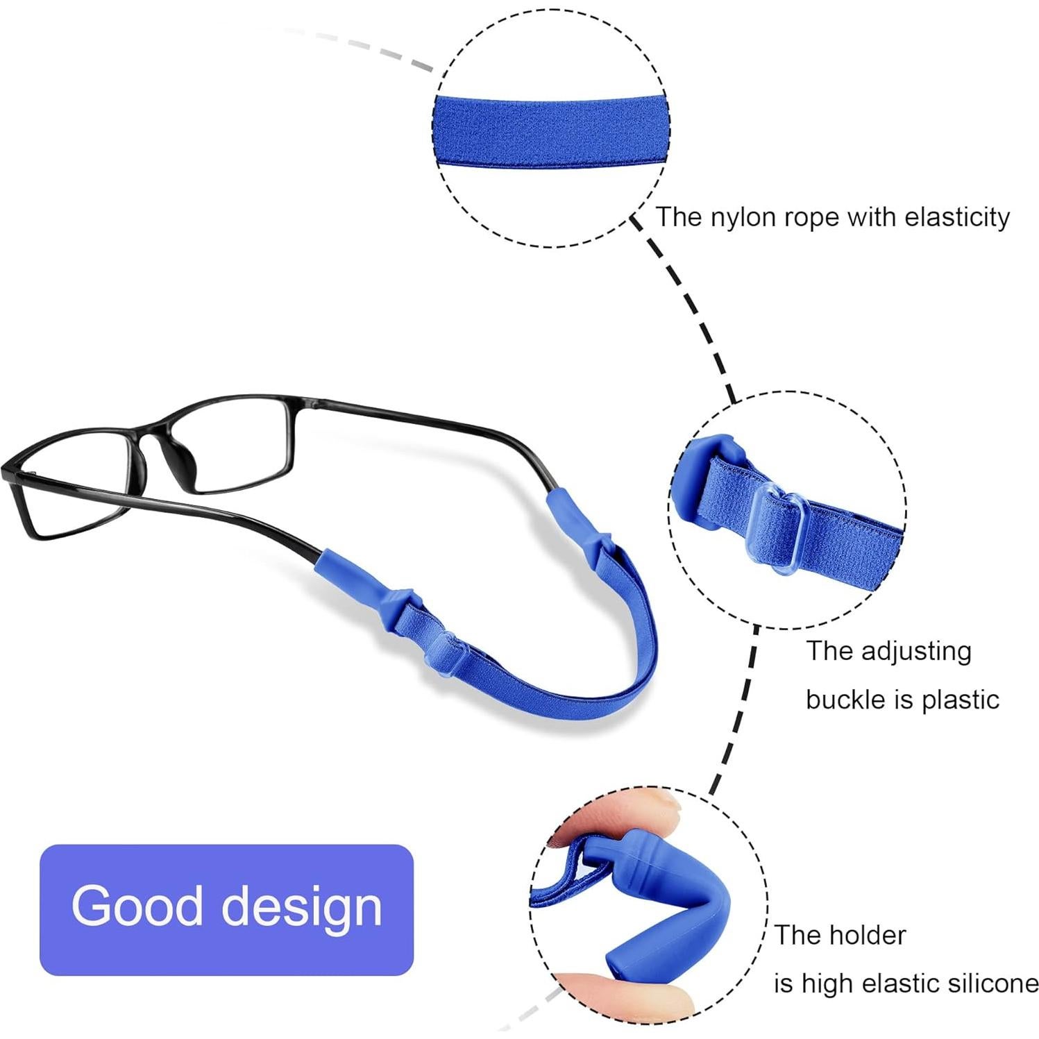 Correa Ajustable para Gafas Lvvfit 4pcs Azul Nylon Silicona