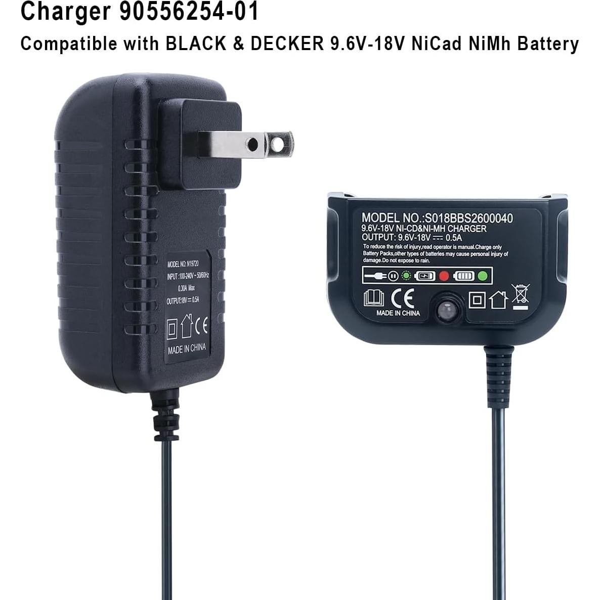 Cargador de Batería Elefly 9.6V-18V Compatible Black & Decker