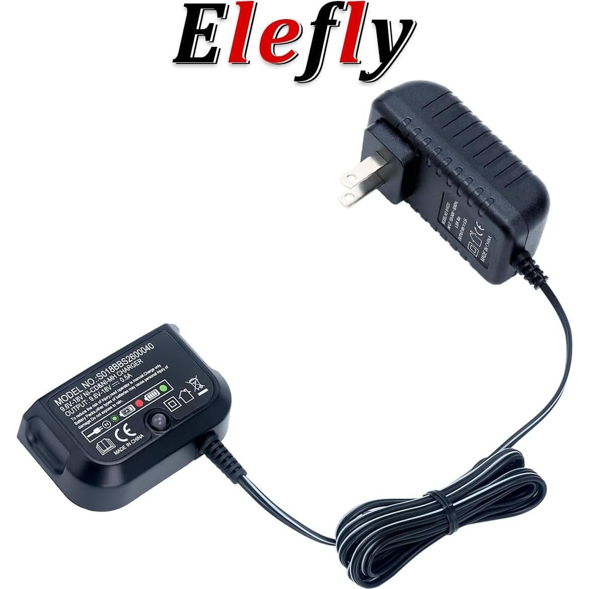 Cargador de Batería Elefly 9.6V-18V Compatible Black & Decker
