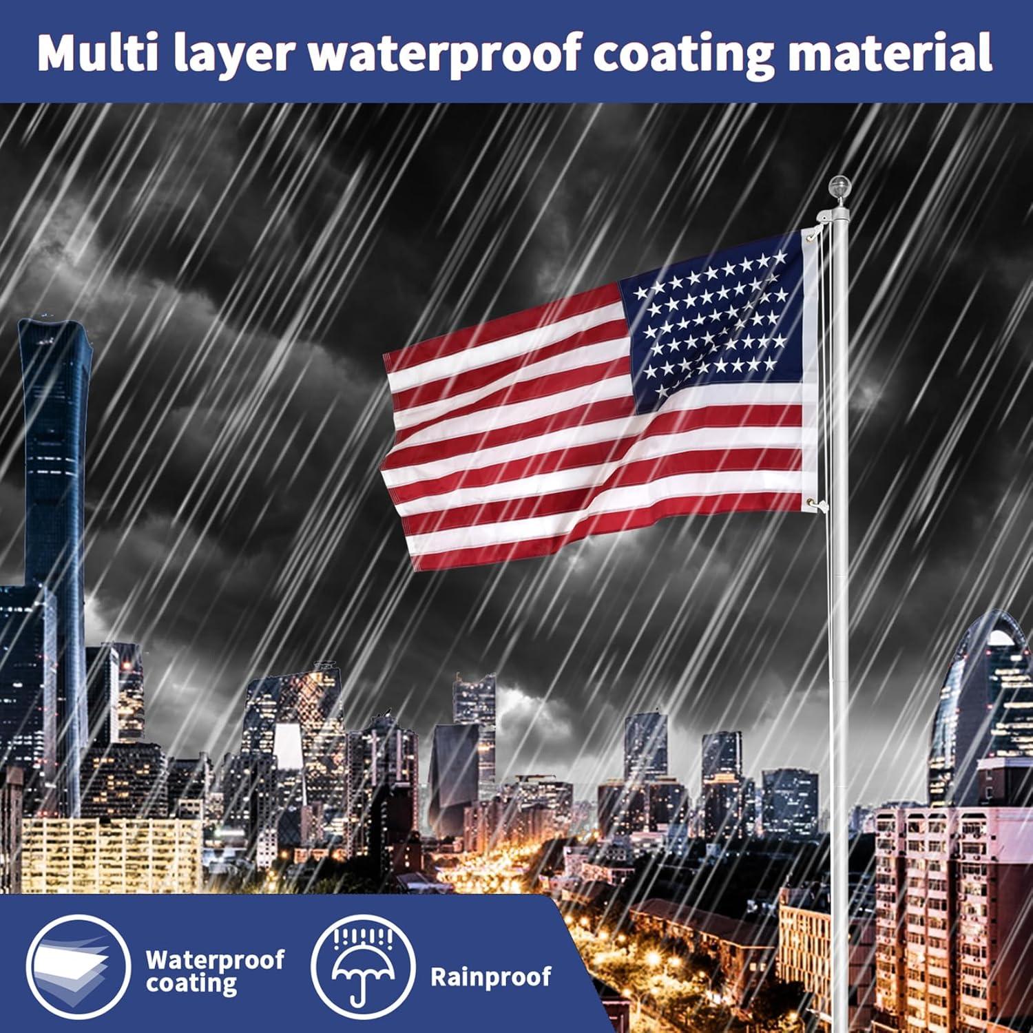 Bandera Americana de Nylon 3x5 ft (0.91x1.52 m) Hecha en EE. UU.