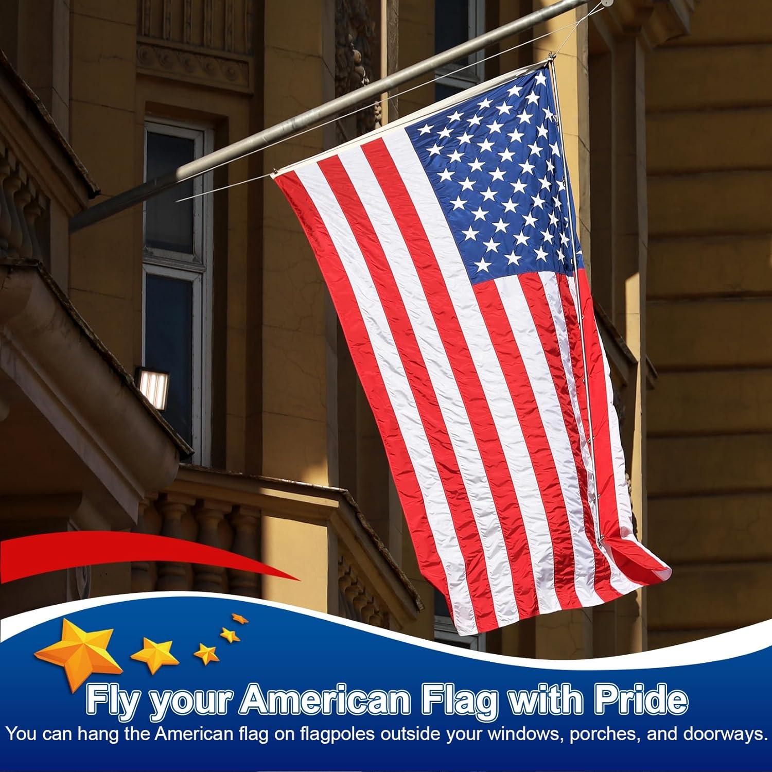 Bandera Americana de Nylon 3x5 ft (0.91x1.52 m) Hecha en EE. UU.