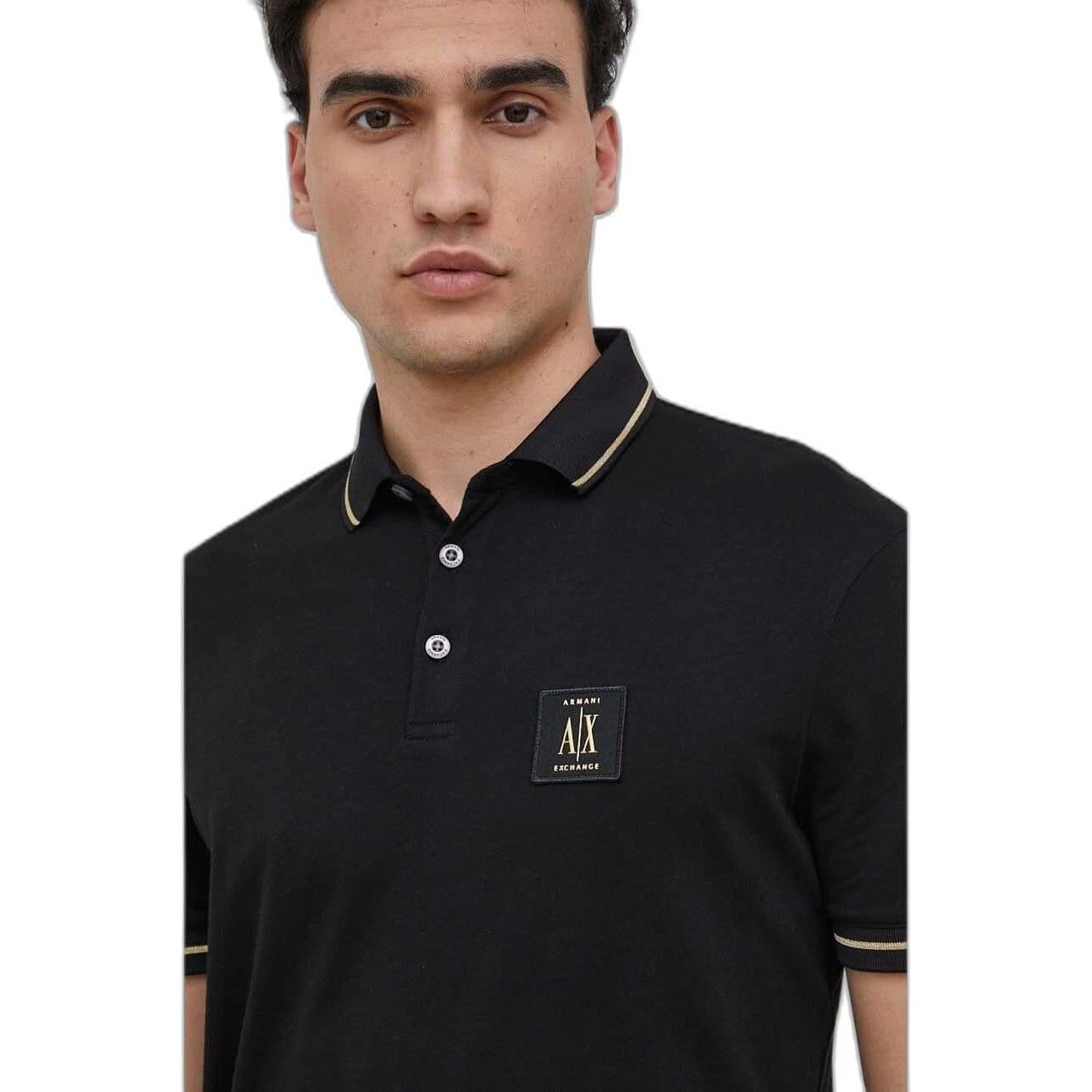 Polo de Algodón A|X Armani Exchange Hombre Negro