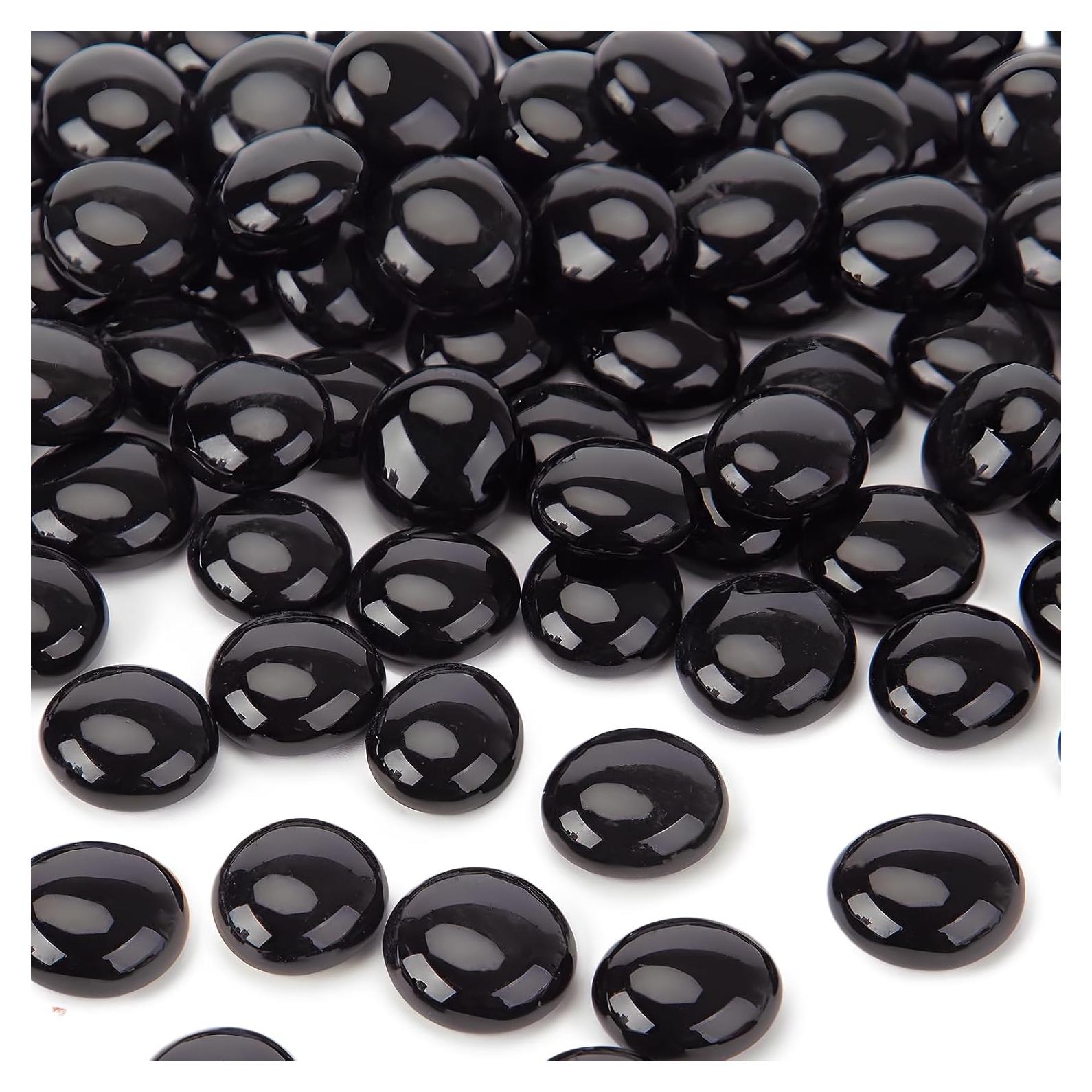 Canicas de Vidrio Planas Negras DomeStar 0.45kg para Decoración