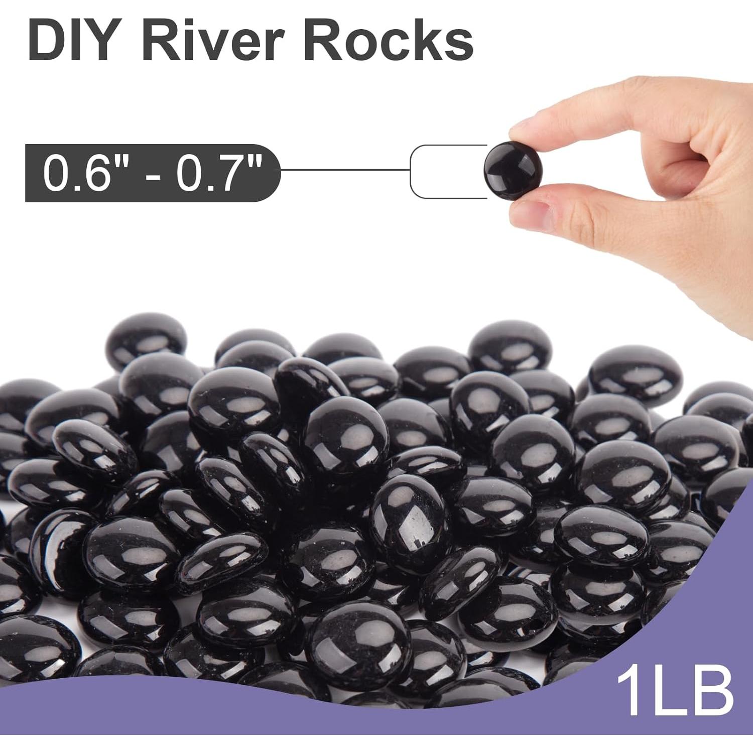 Canicas de Vidrio Planas Negras DomeStar 0.45kg para Decoración