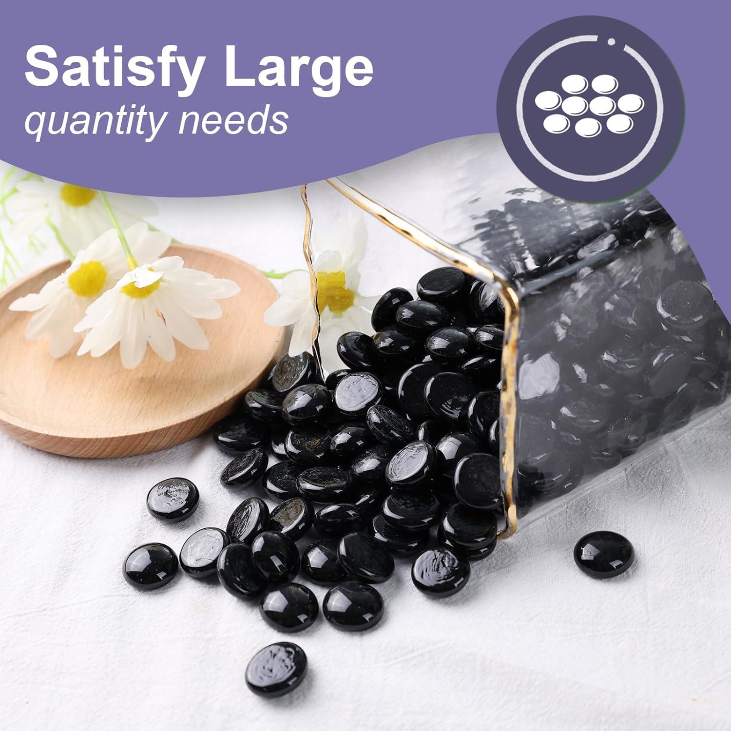 Canicas de Vidrio Planas Negras DomeStar 0.45kg para Decoración