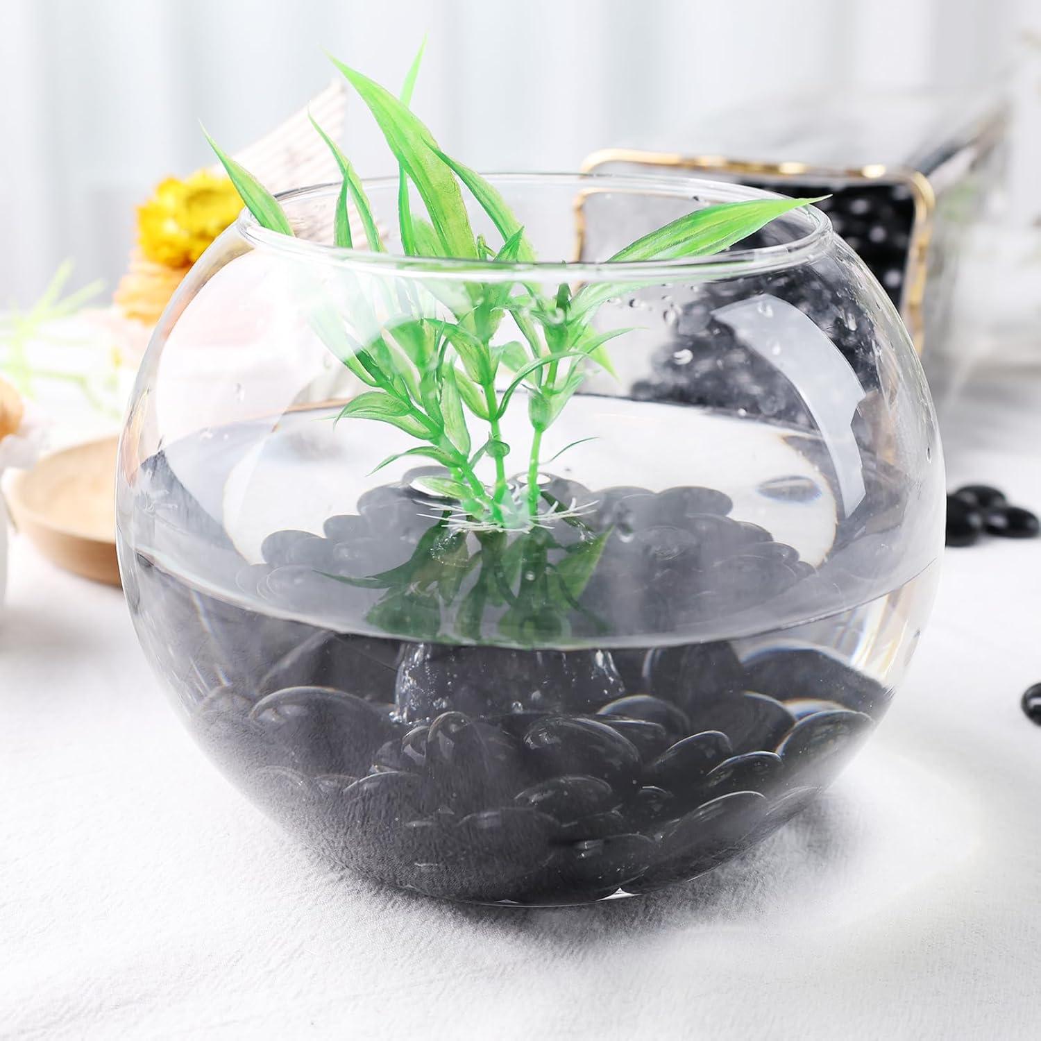 Canicas de Vidrio Planas Negras DomeStar 0.45kg para Decoración