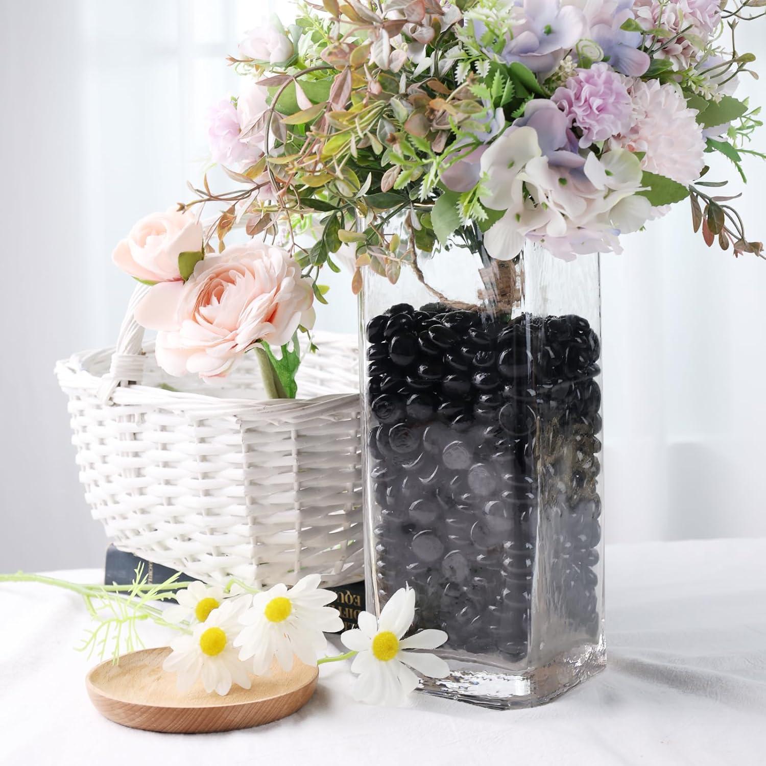 Canicas de Vidrio Planas Negras DomeStar 0.45kg para Decoración