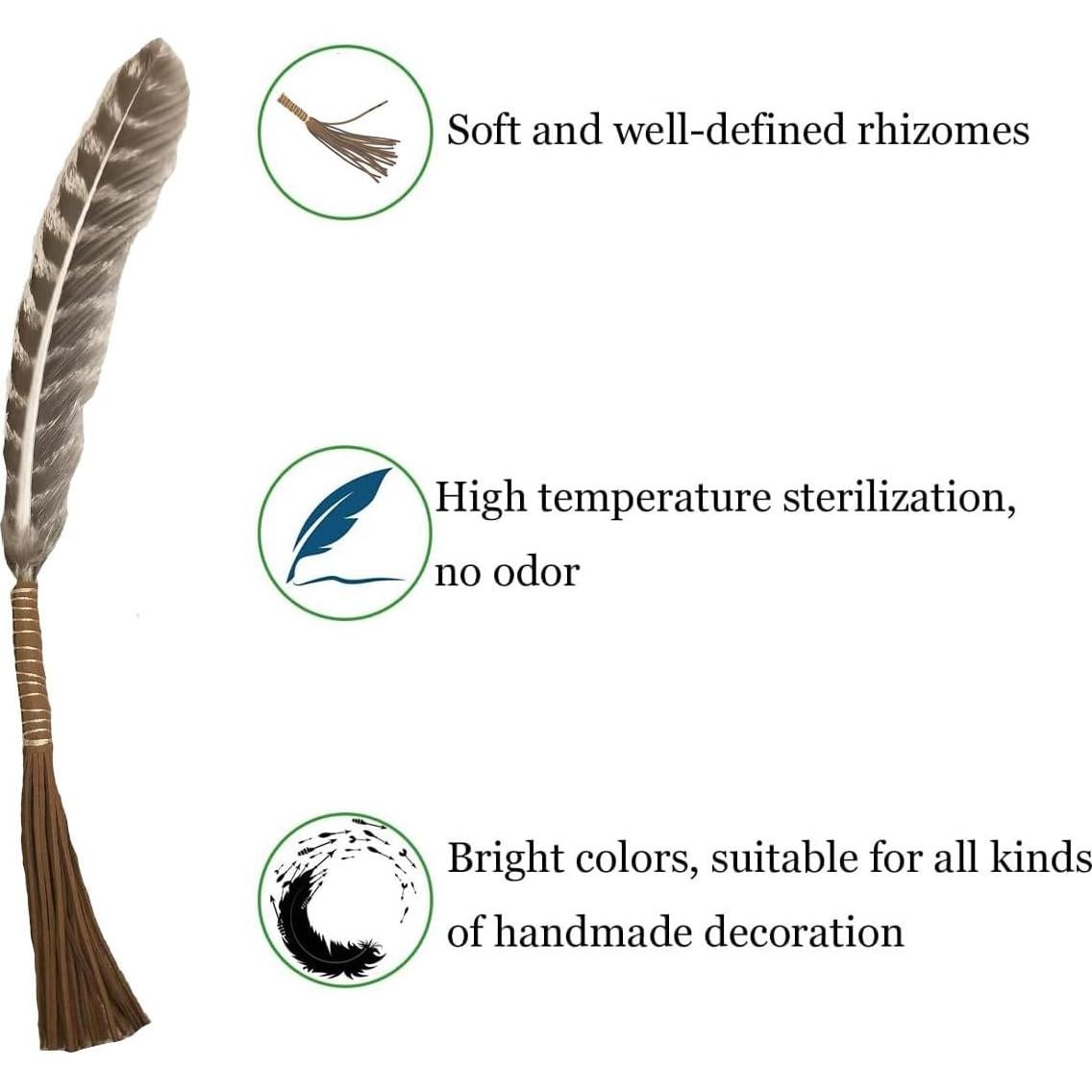 Pluma de Ahumado GOKTRO de Cuero 35.56 cm con Borlas