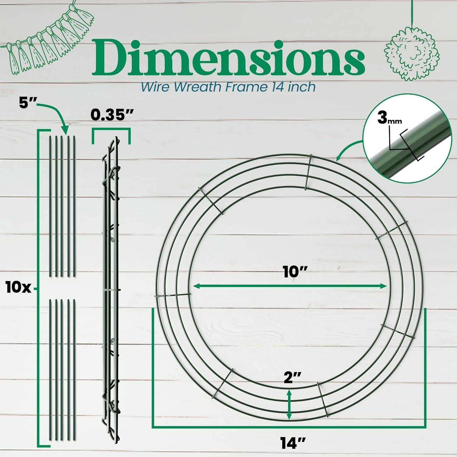 Paquete de 2 Marcos de Corona Redondos Upstout 35.56 cm Verde
