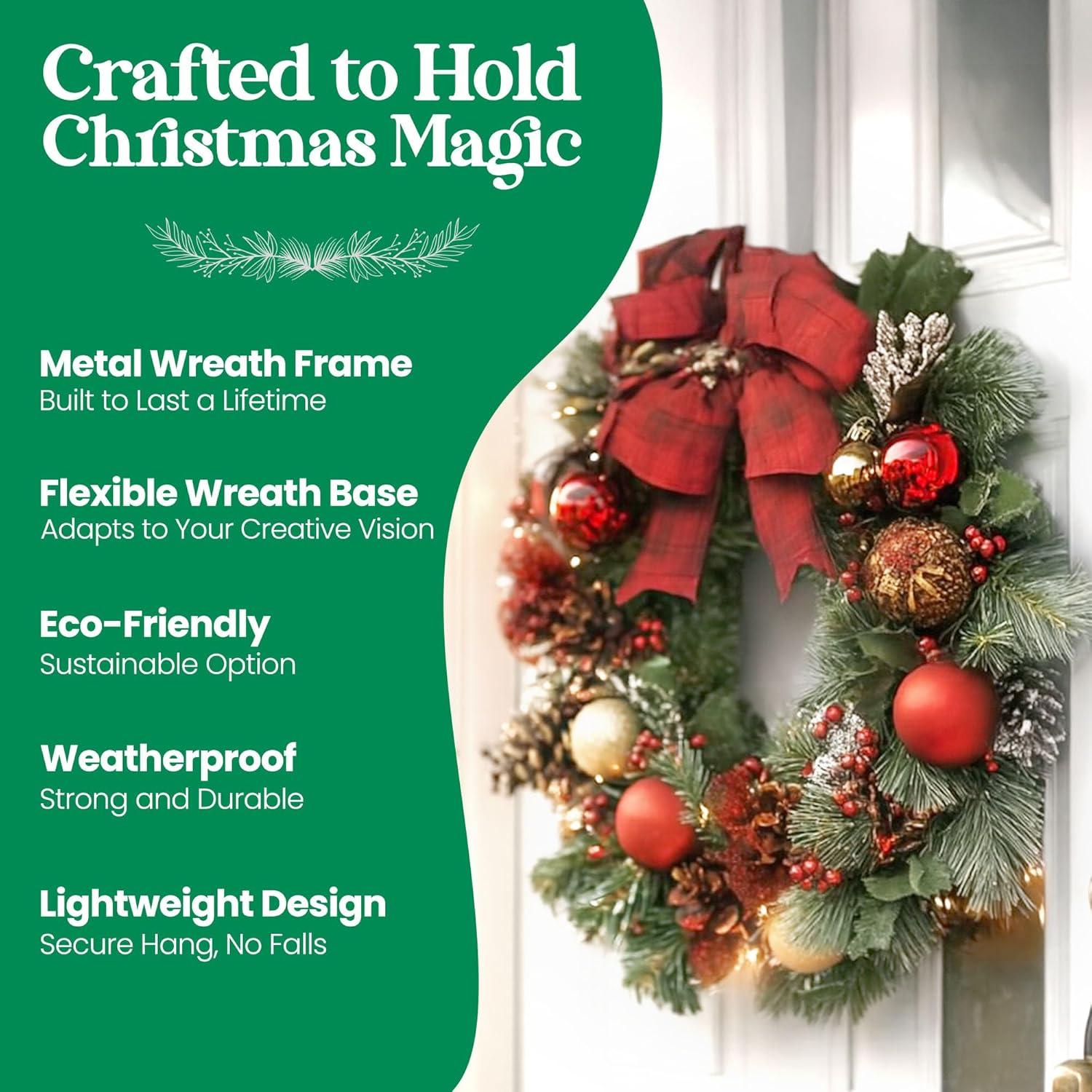 Paquete de 2 Marcos de Corona Redondos Upstout 35.56 cm Verde