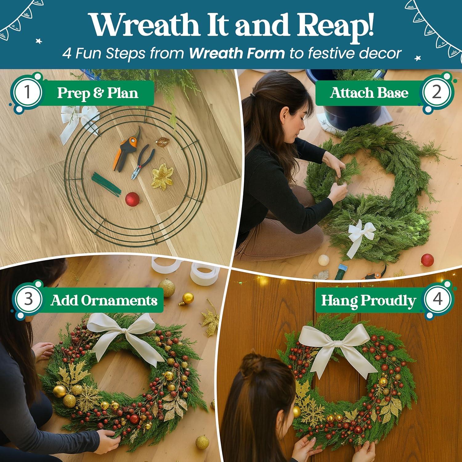 Paquete de 2 Marcos de Corona Redondos Upstout 35.56 cm Verde