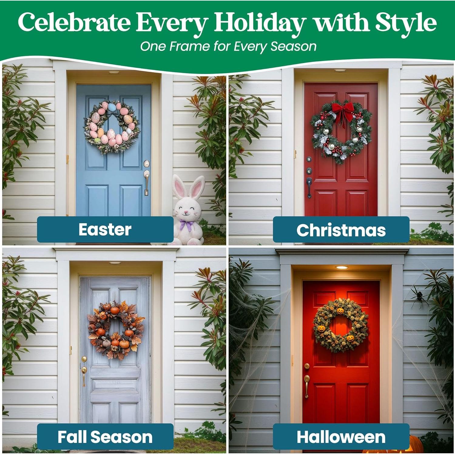 Paquete de 2 Marcos de Corona Redondos Upstout 35.56 cm Verde