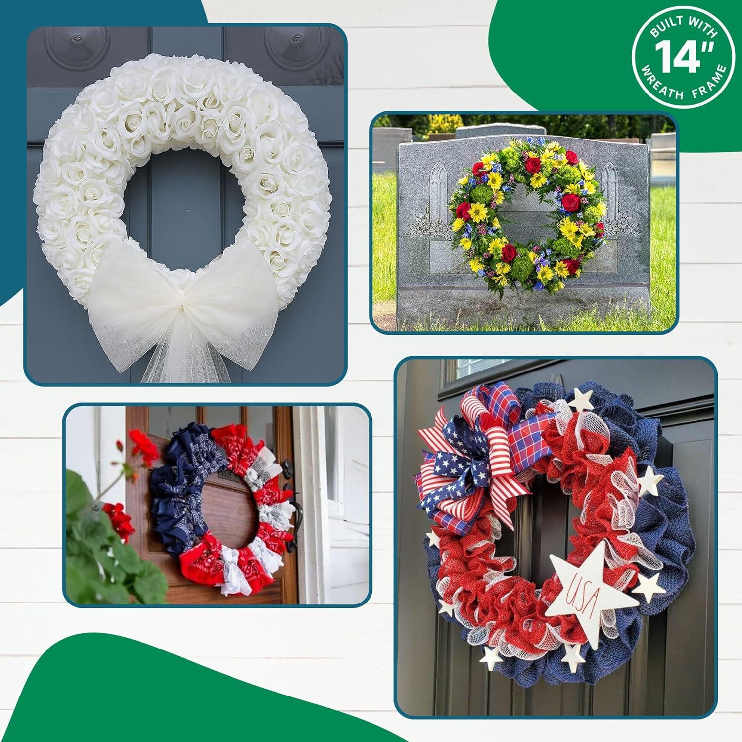 Paquete de 2 Marcos de Corona Redondos Upstout 35.56 cm Verde