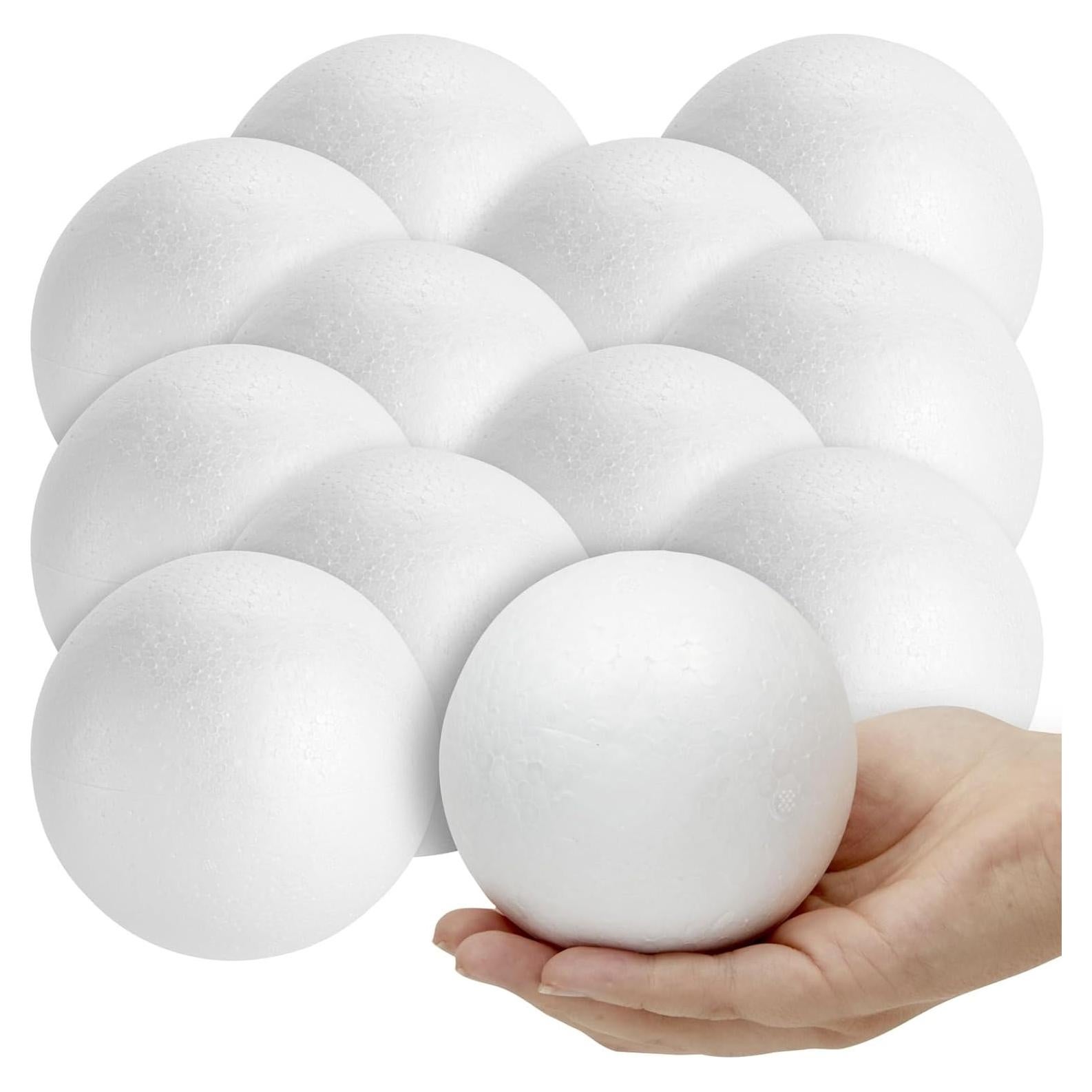 Bolas de Espuma Juvale 10 cm Blancas - Paquete de 12 para Manualidades