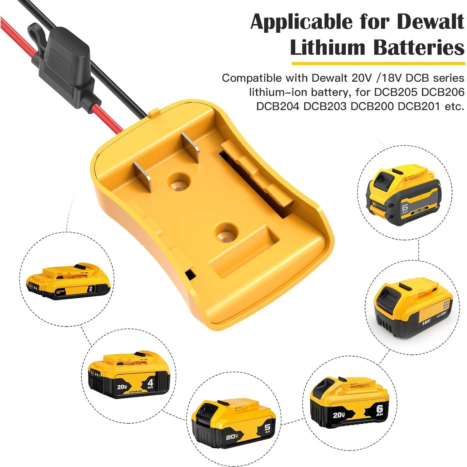 Adaptador de Rueda de Poder Dewalt 20V 2 Paquetes con Fusibles