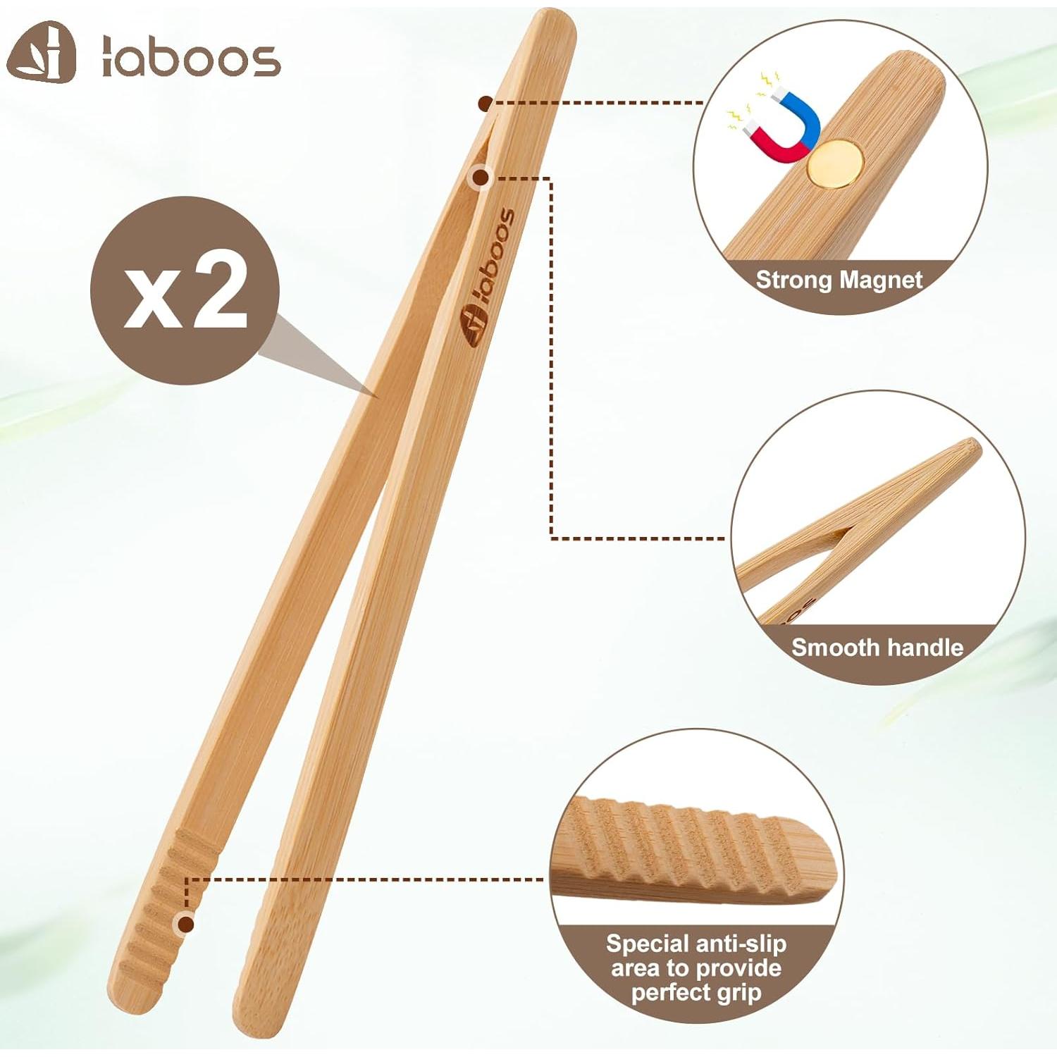 Pinzas de Cocina de Bambú Laboos 20.32 cm Set de 2