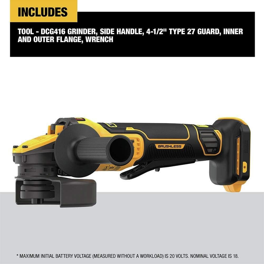 Amoladora Angular DEWALT 20V MAX 1550W 4.5" a 5" Sin Cable
