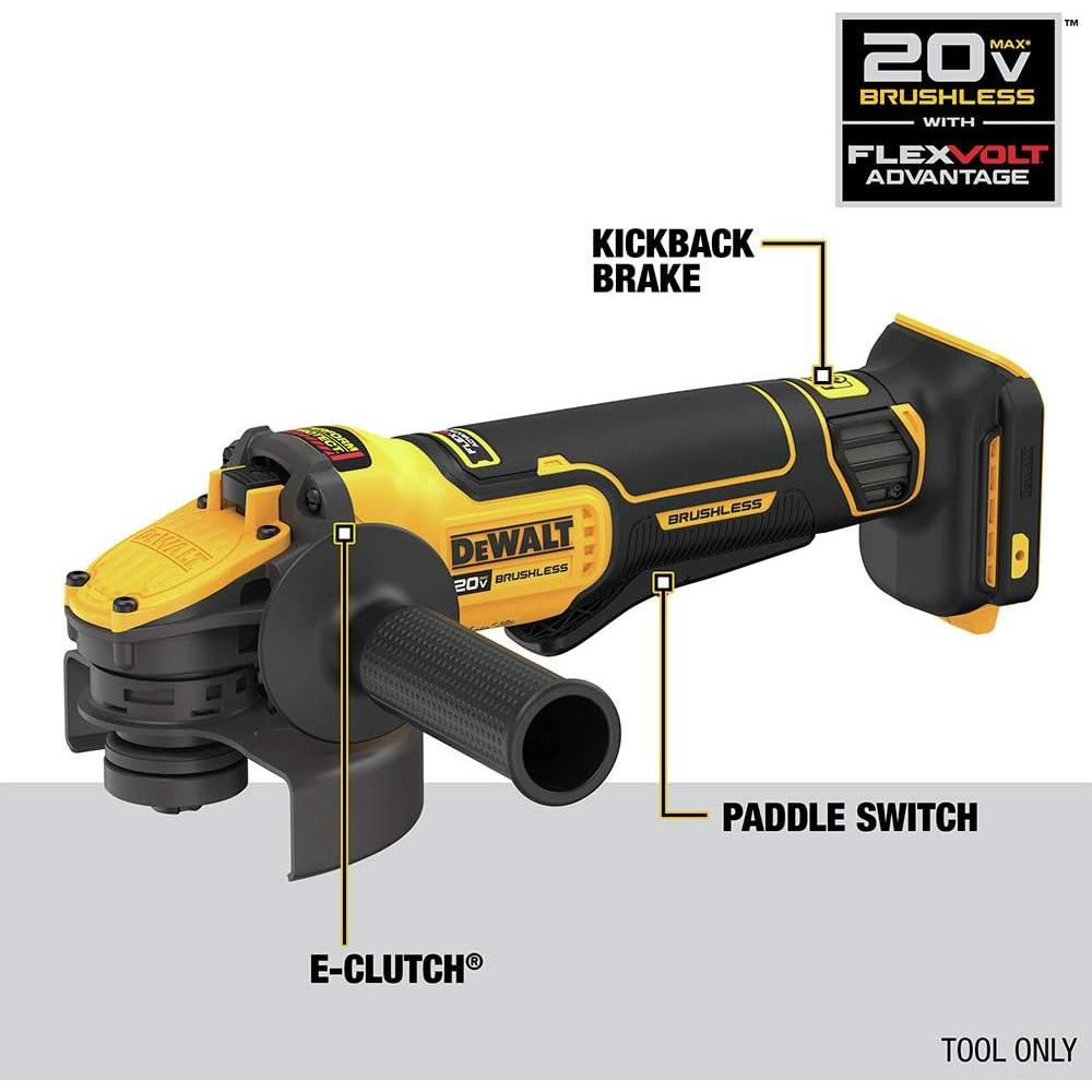 Amoladora Angular DEWALT 20V MAX 1550W 4.5" a 5" Sin Cable