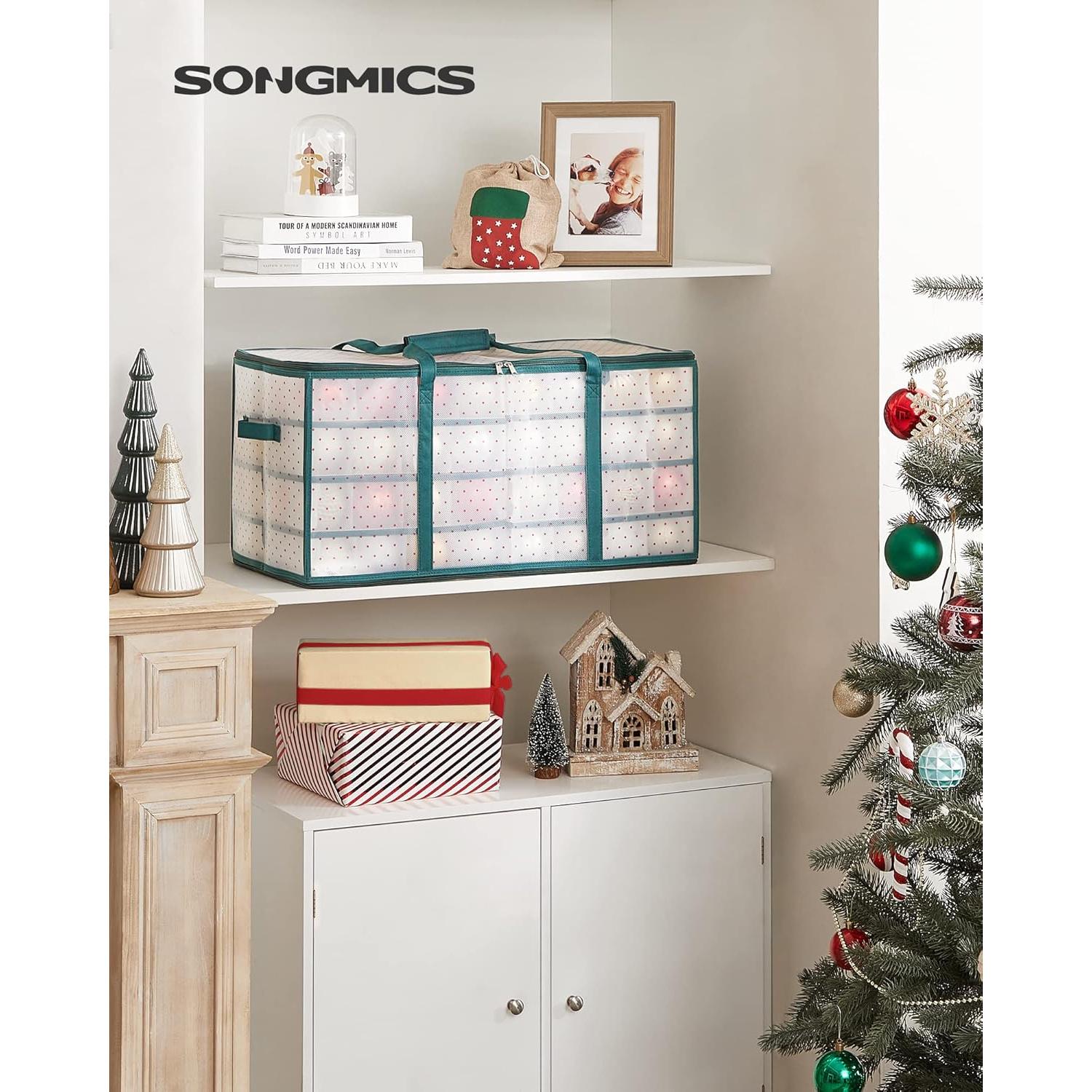 Caja de Almacenamiento Navideña SONGMICS Verde Bosque 128 Compartimentos