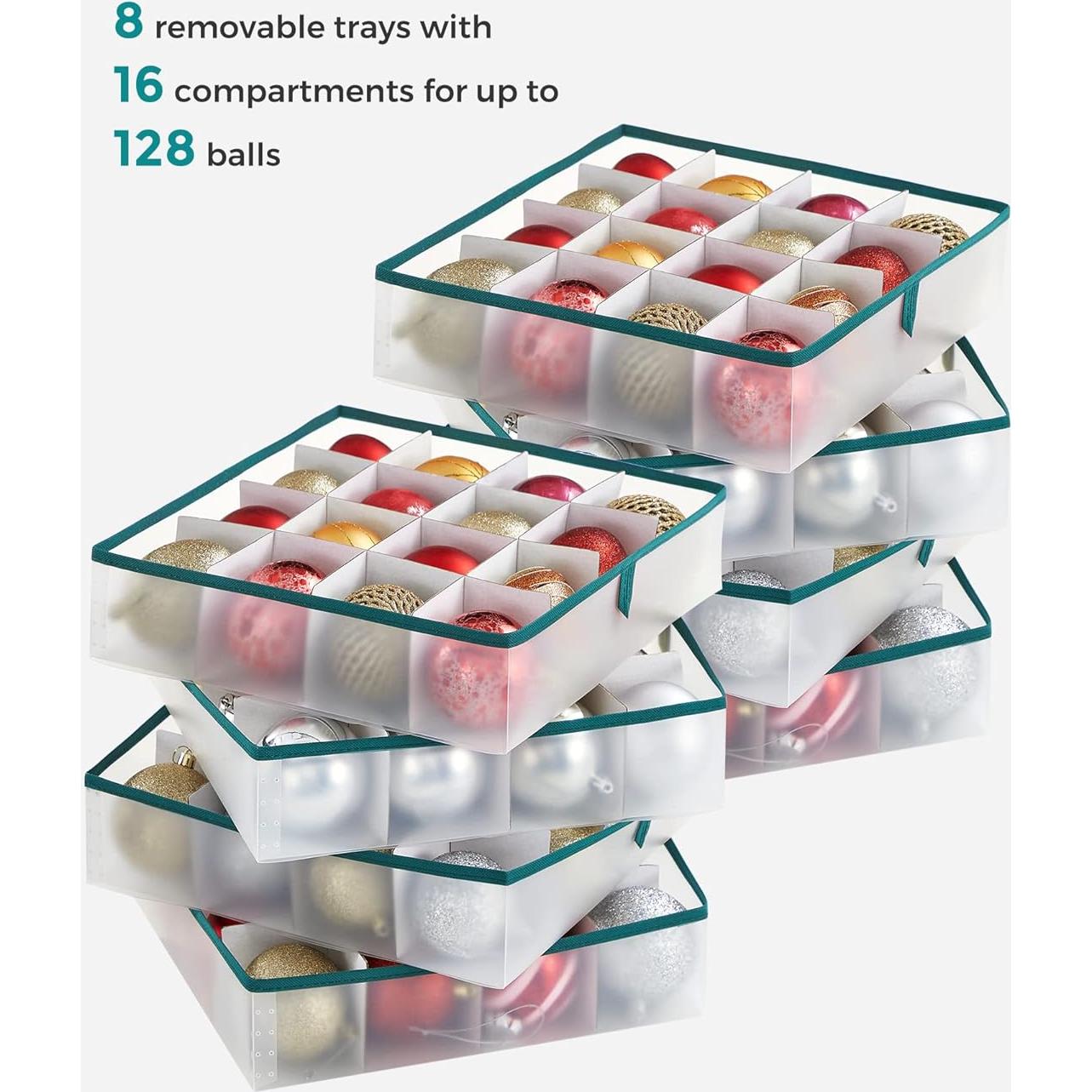 Caja de Almacenamiento Navideña SONGMICS Verde Bosque 128 Compartimentos
