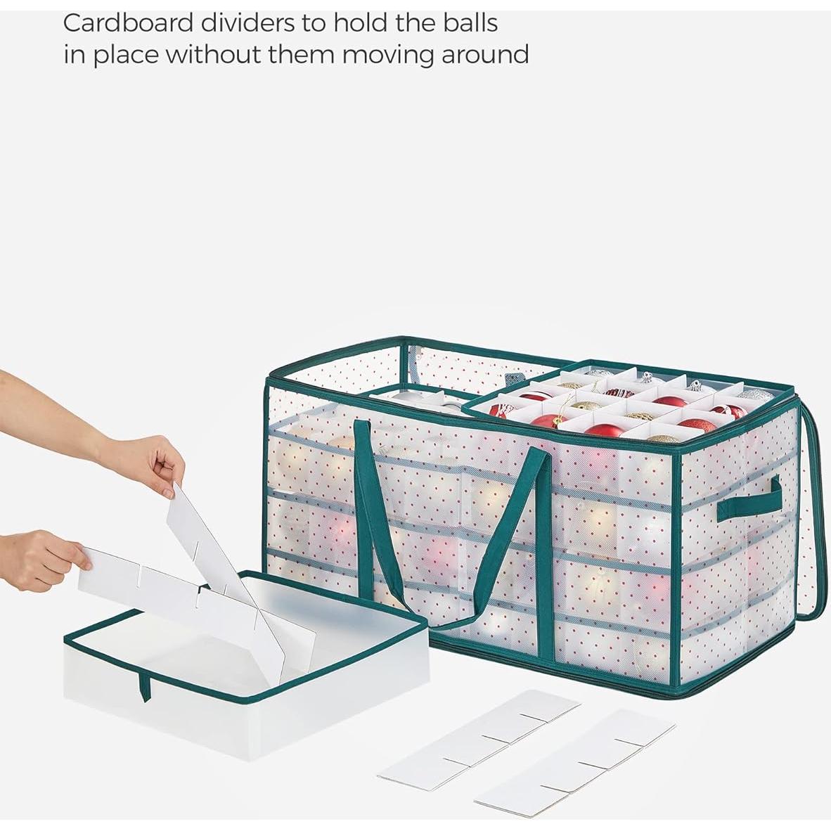Caja de Almacenamiento Navideña SONGMICS Verde Bosque 128 Compartimentos