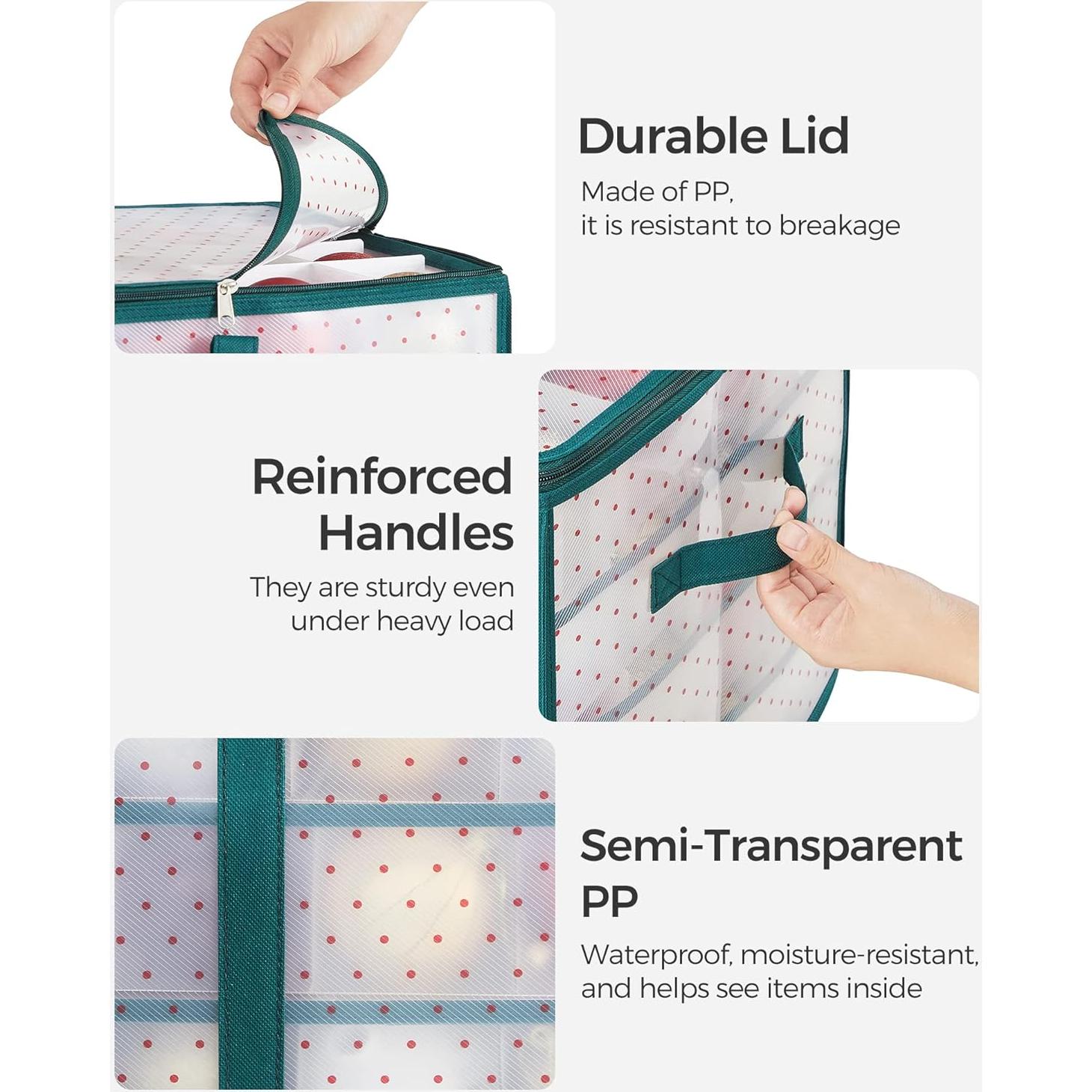 Caja de Almacenamiento Navideña SONGMICS Verde Bosque 128 Compartimentos