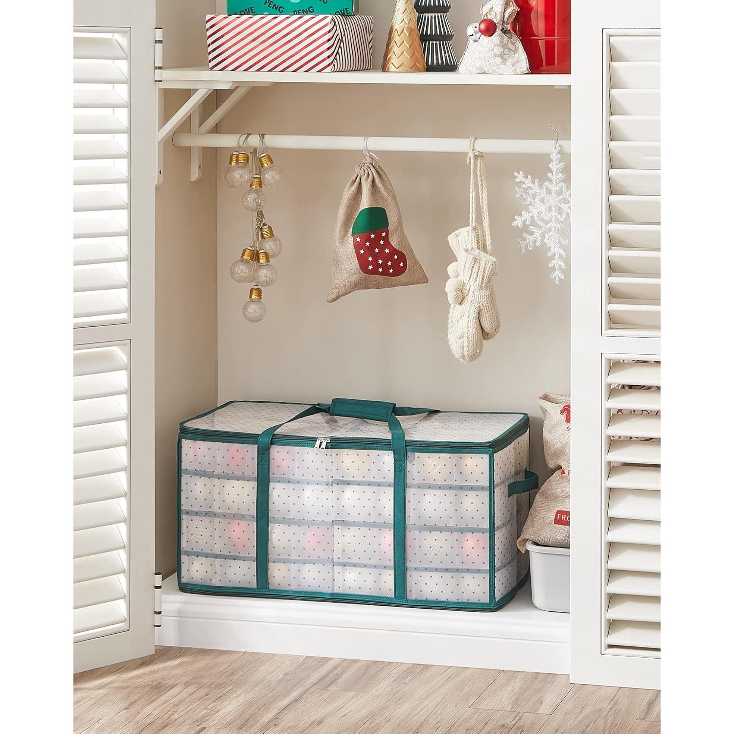 Caja de Almacenamiento Navideña SONGMICS Verde Bosque 128 Compartimentos