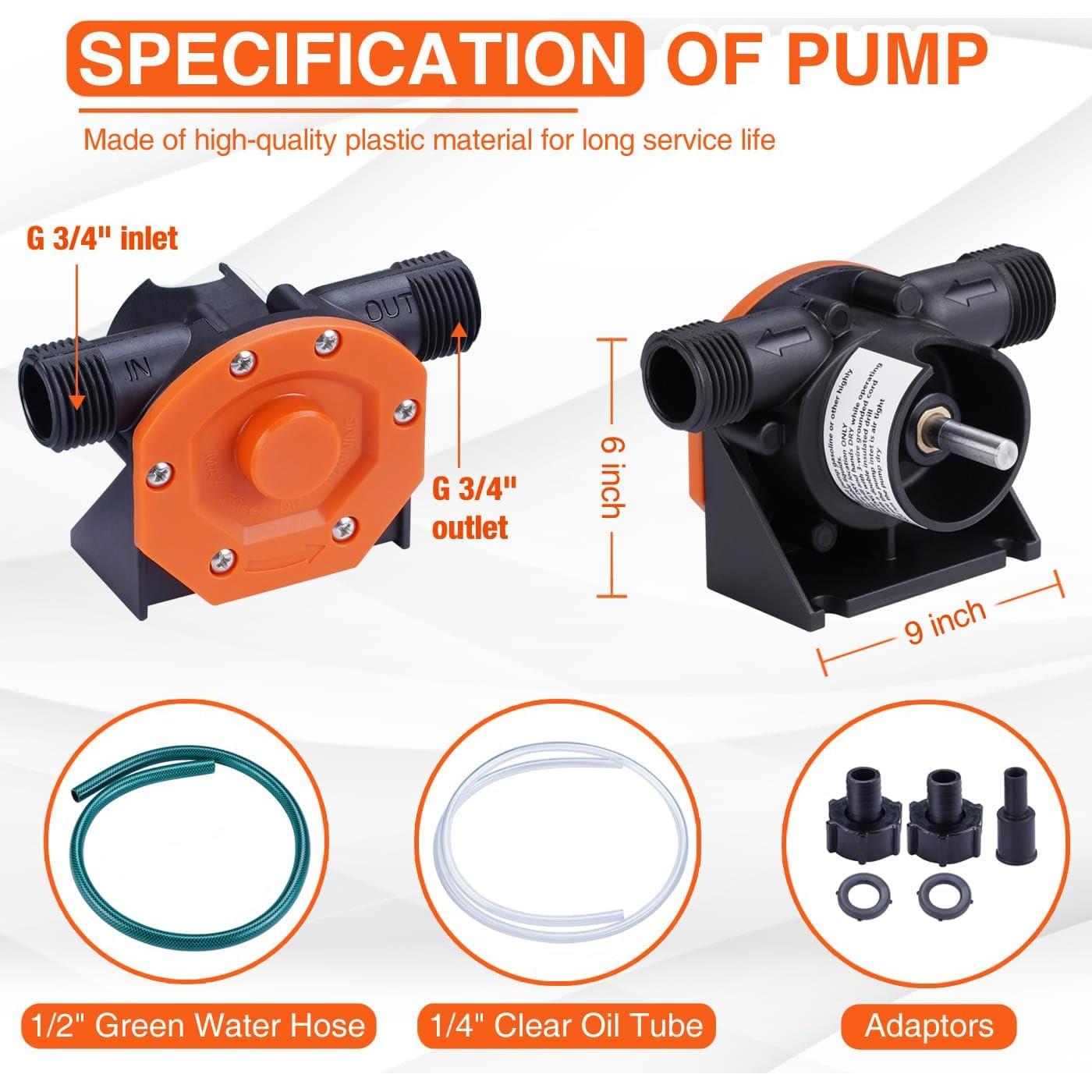 Bomba de Agua Manual TOPWAY para Taladro con Manguera 0.57kg