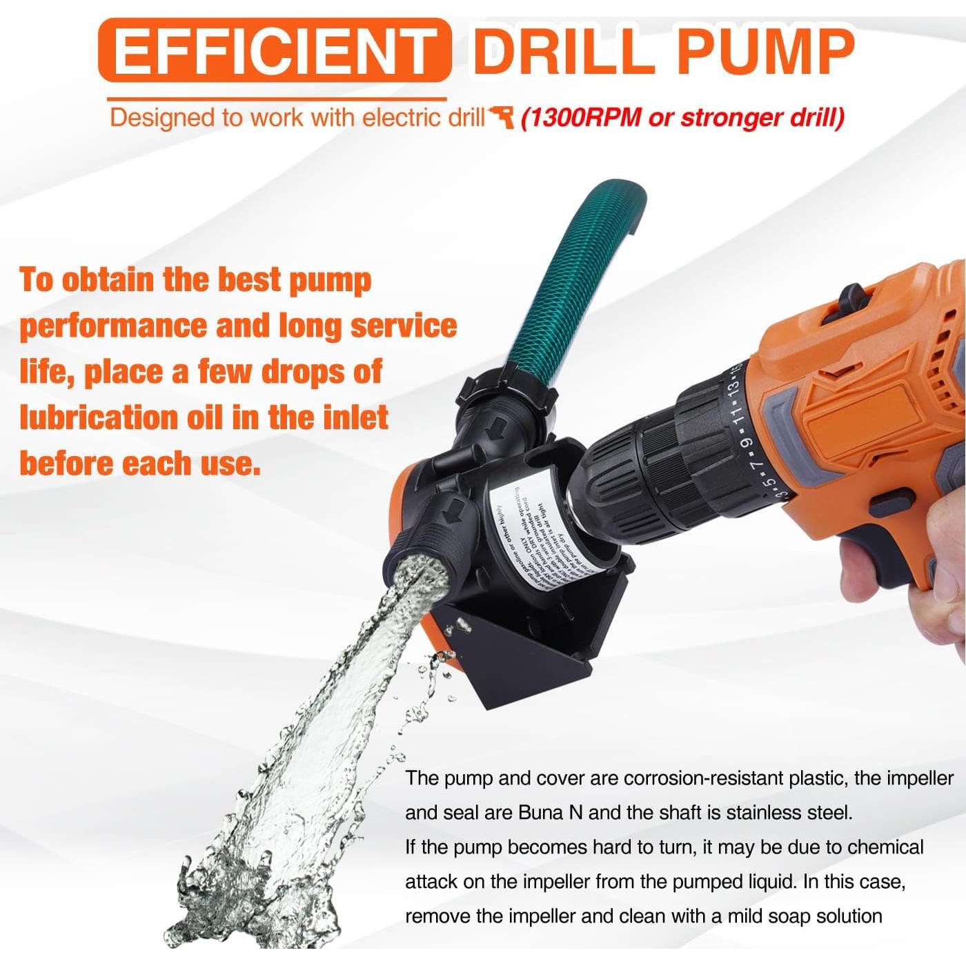 Bomba de Agua Manual TOPWAY para Taladro con Manguera 0.57kg