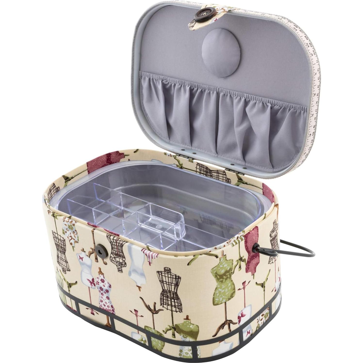 Cesta de Costura Ovalada Grande Dritz con Mango de Metal