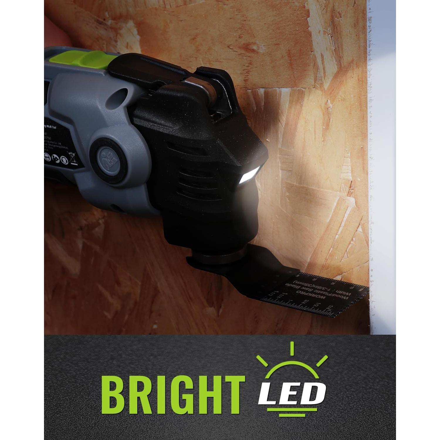 Herramienta Oscilante WORKPRO 20V Inalámbrica 6 Velocidades