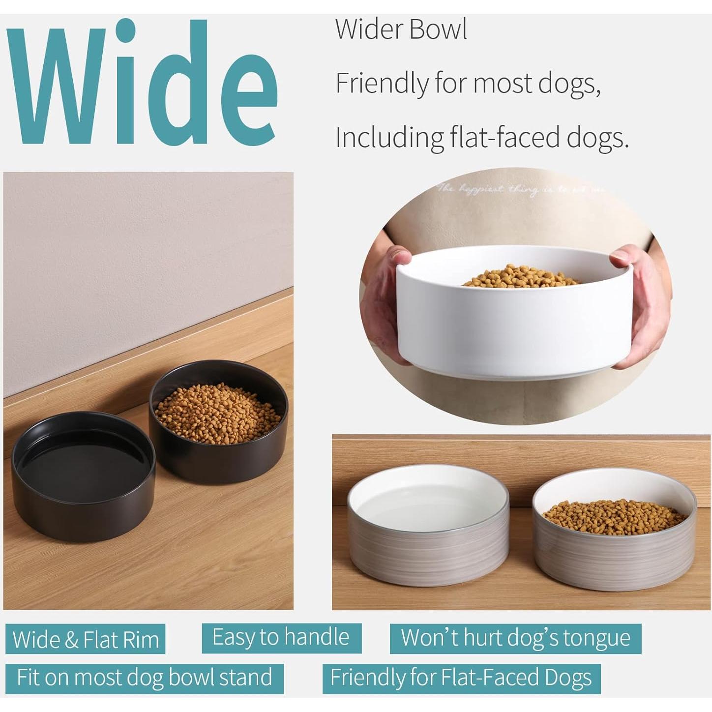 Tazón de Cerámica Antideslizante para Perros Grandes Addogyy 20 cm