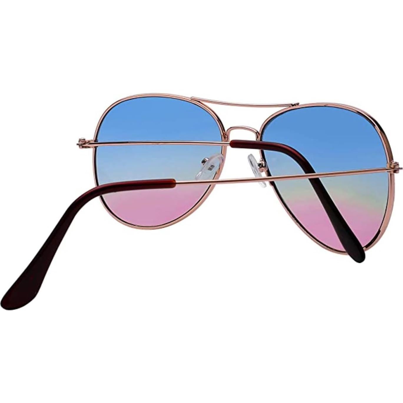 Gafas de Sol Aviador Clásicas UV400 Metal Dorado 3 Pares