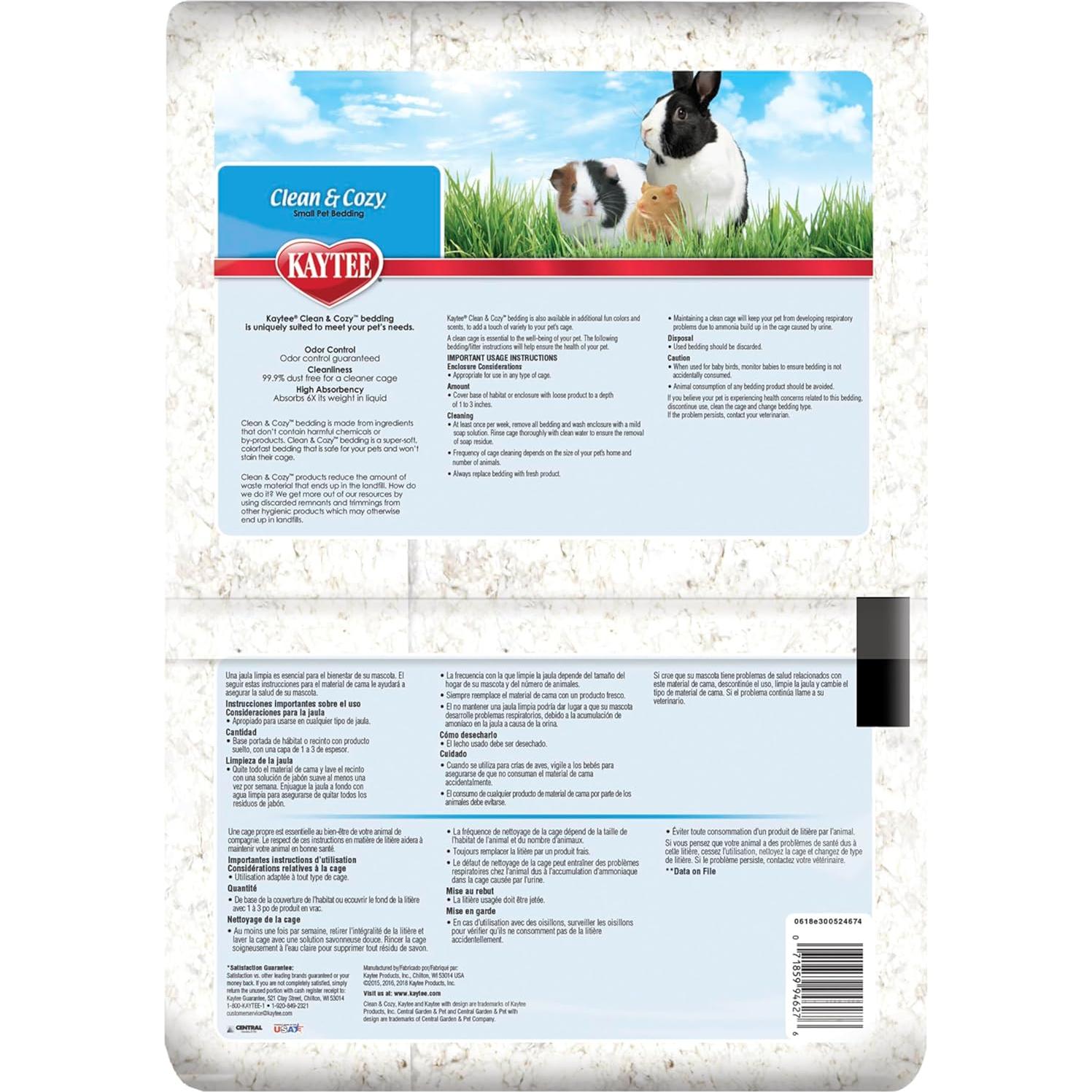 Ropa de Papel Blanca Kaytee Clean & Cozy 49.2L para Mascotas