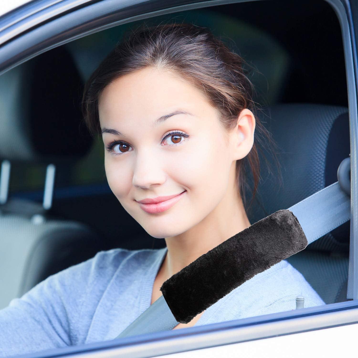 Almohadillas de Cinturón de Seguridad Boao 4 Piezas 25 cm Negro