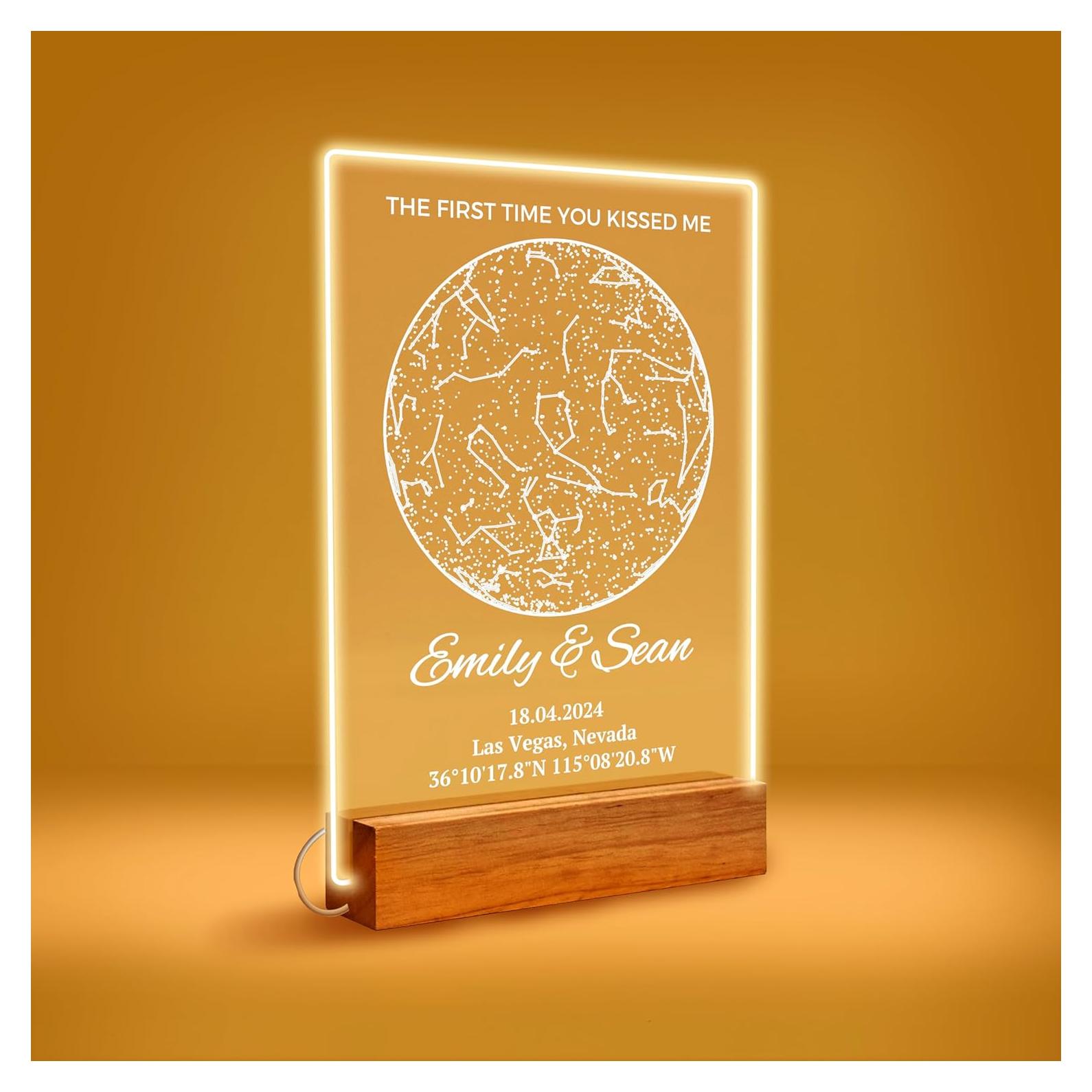 Mapa Estelar Personalizado Acrílico - Regalo Único para Parejas