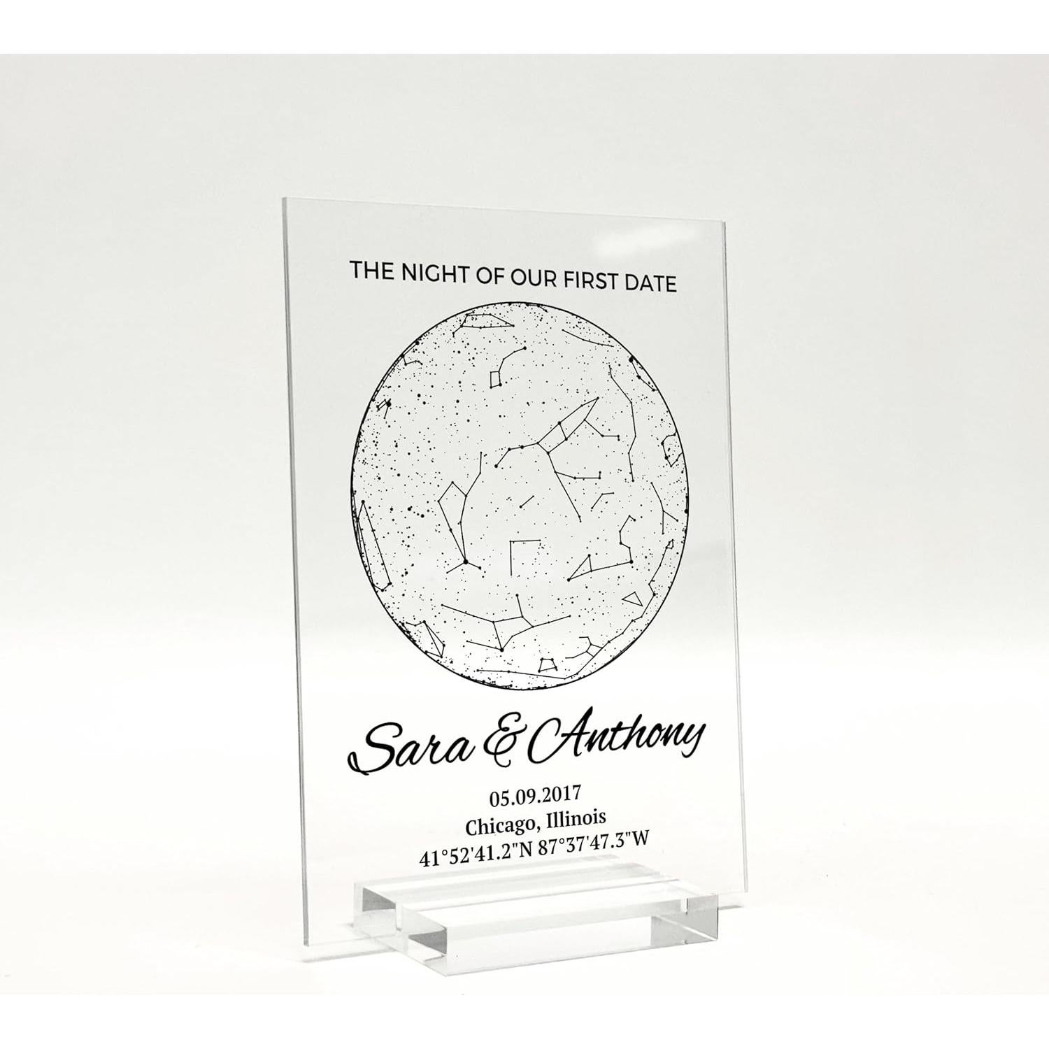 Mapa Estelar Personalizado Acrílico - Regalo Único para Parejas