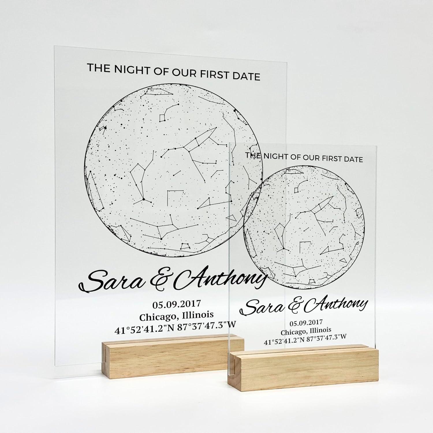 Mapa Estelar Personalizado Acrílico - Regalo Único para Parejas