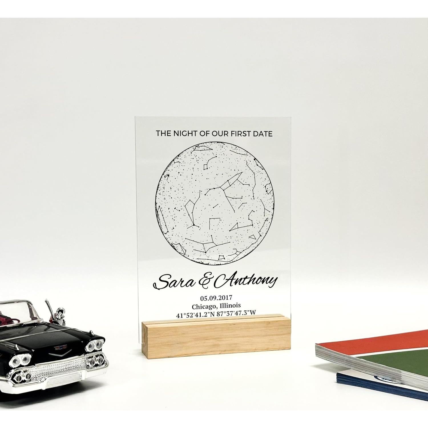 Mapa Estelar Personalizado Acrílico - Regalo Único para Parejas