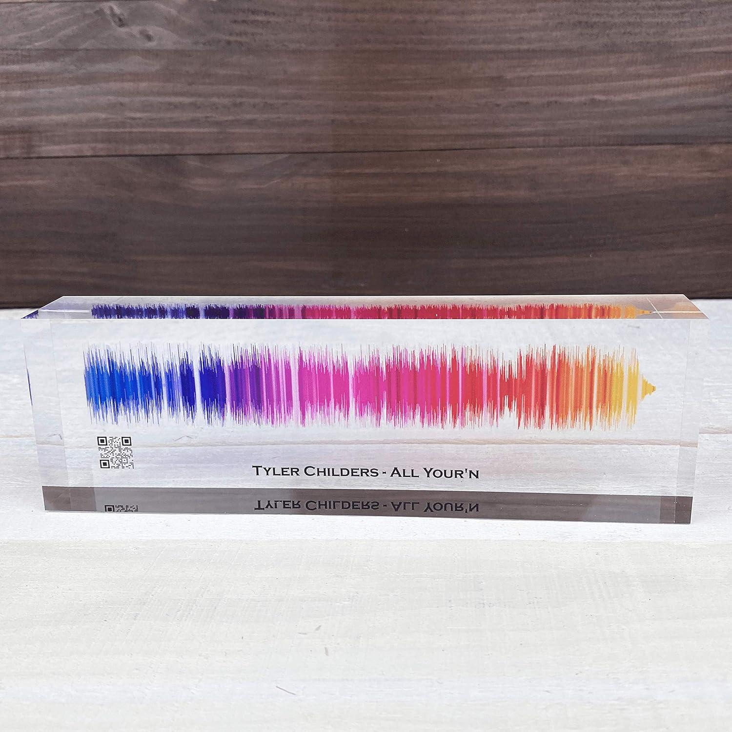 Arte de Onda de Sonido Personalizado Artblox en Acrílico 20x6 cm