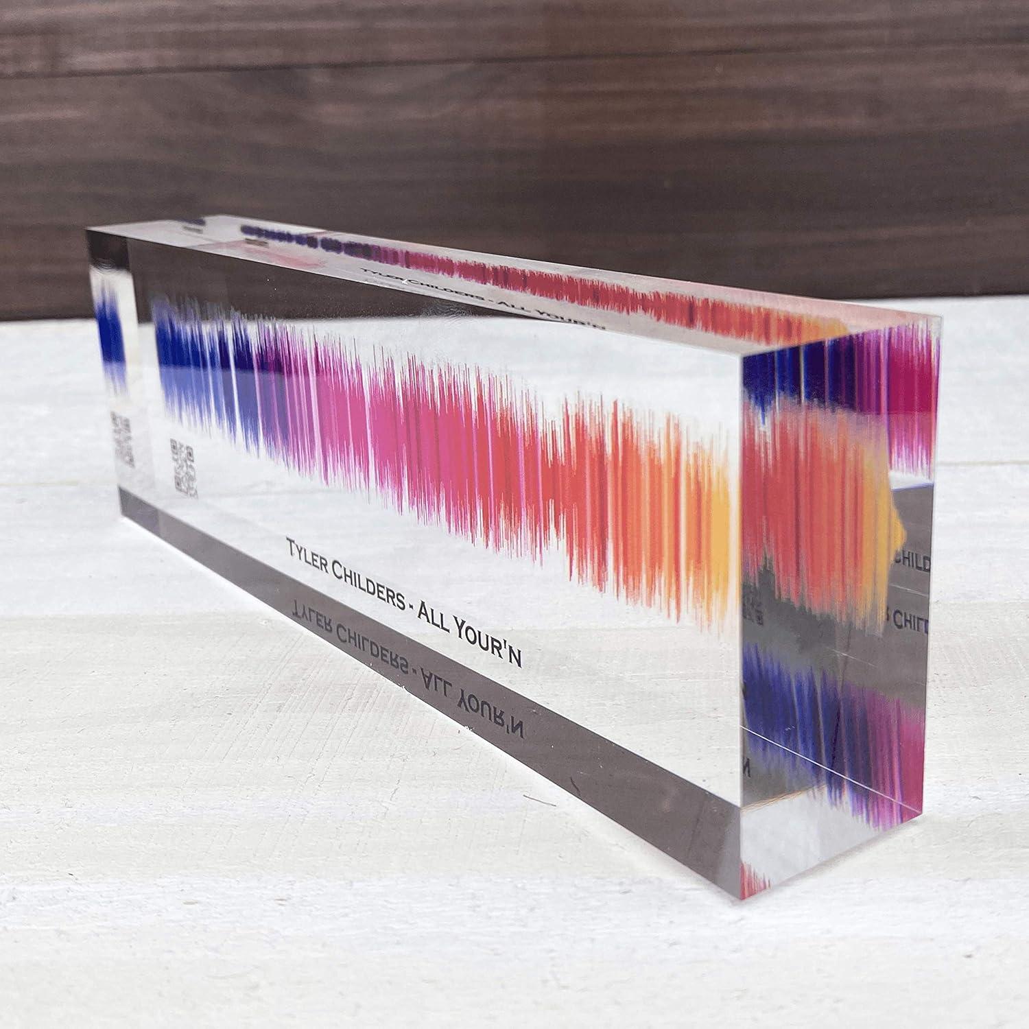 Arte de Onda de Sonido Personalizado Artblox en Acrílico 20x6 cm