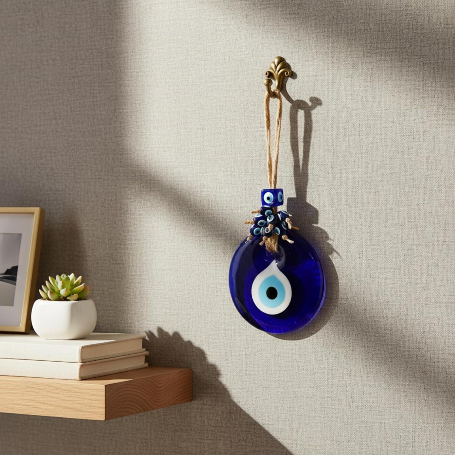 BCS Ojo Maligno Colgante Decorativo 10 cm Hecho a Mano Azul