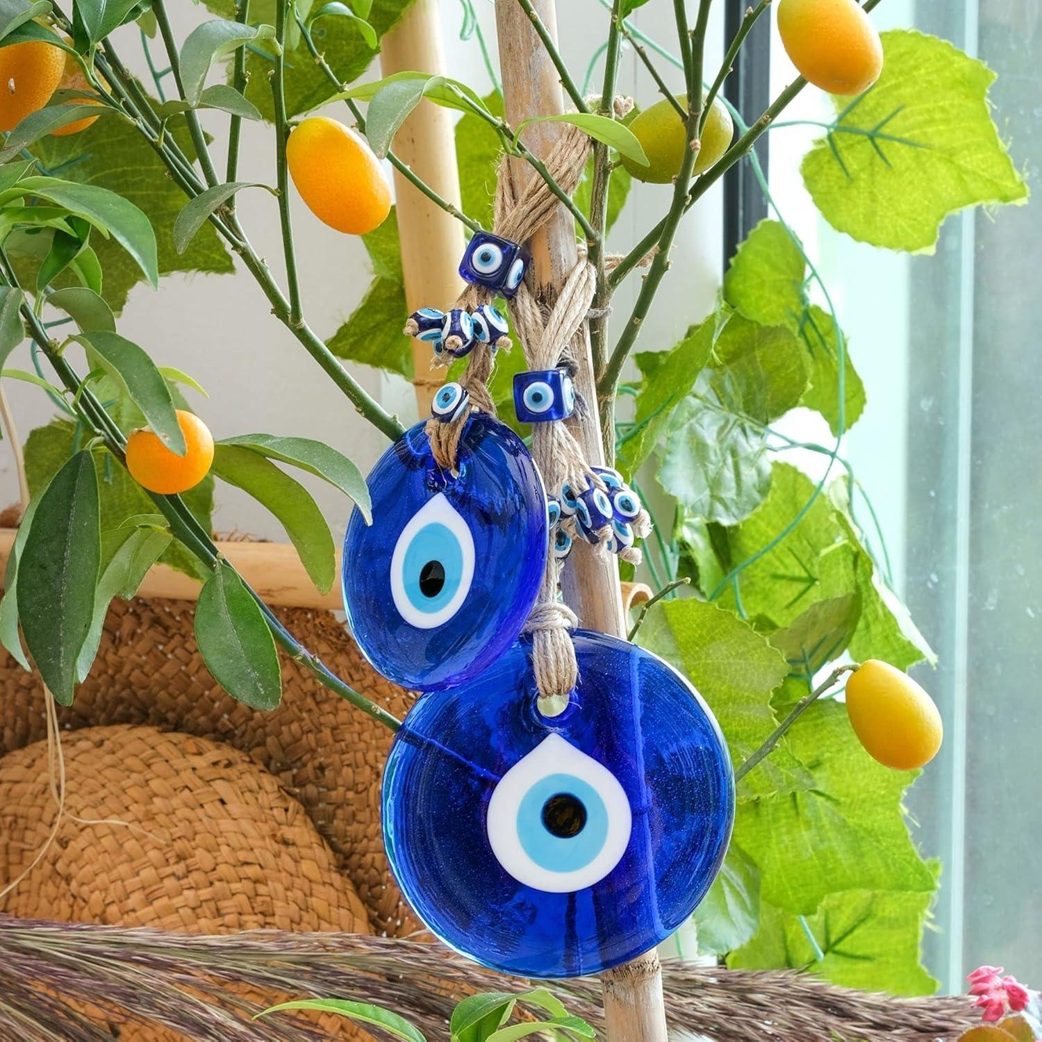 BCS Ojo Maligno Colgante Decorativo 10 cm Hecho a Mano Azul