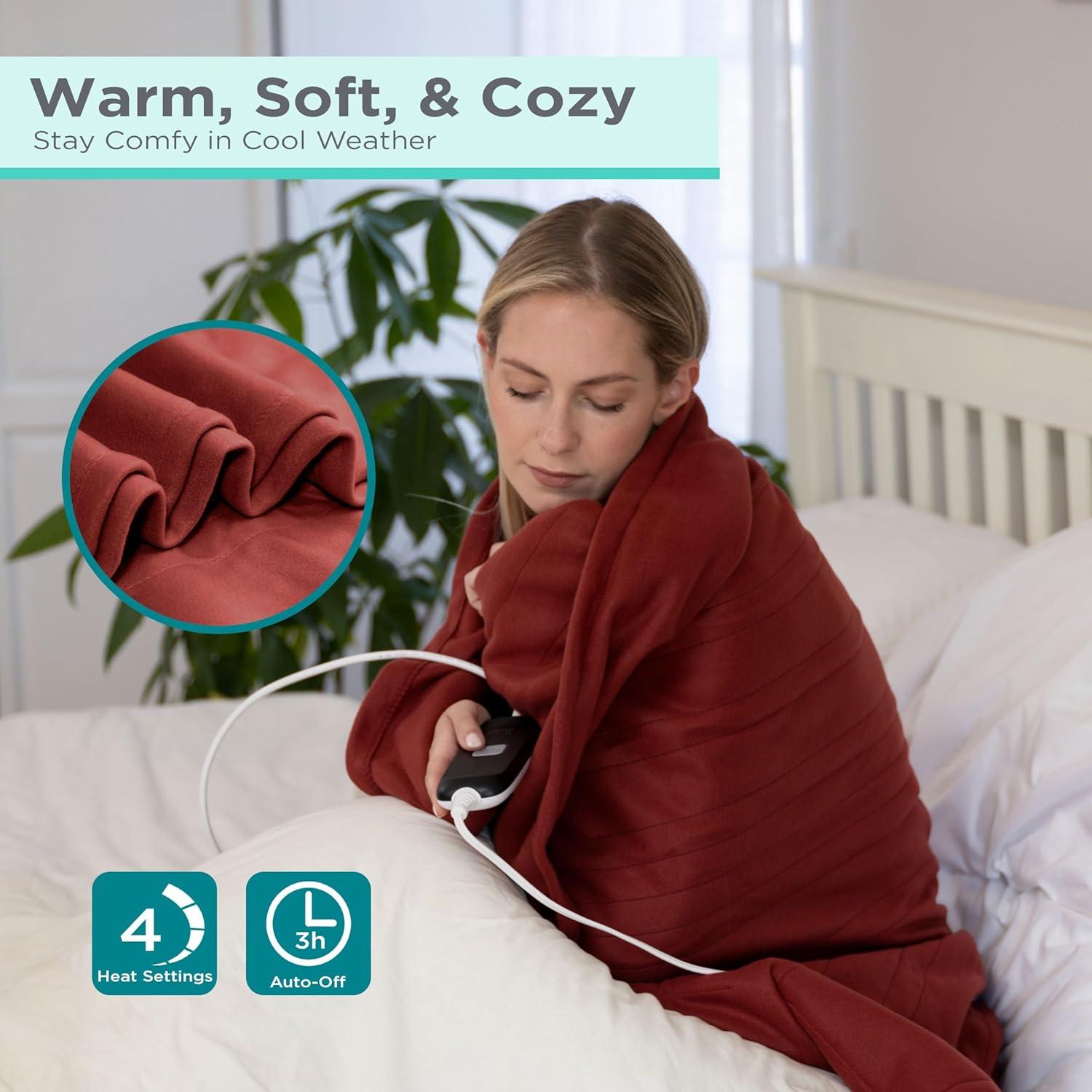 Manta Eléctrica BLACK+DECKER 50x60 cm Forro Polar 4 Niveles