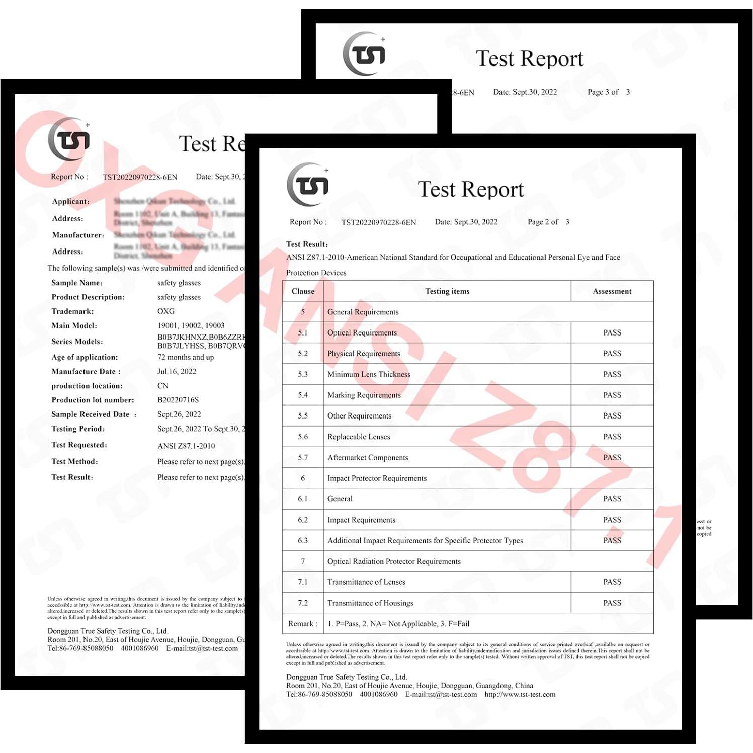 Gafas de Seguridad OXG Unisex Resistentes a Impactos y Rayones